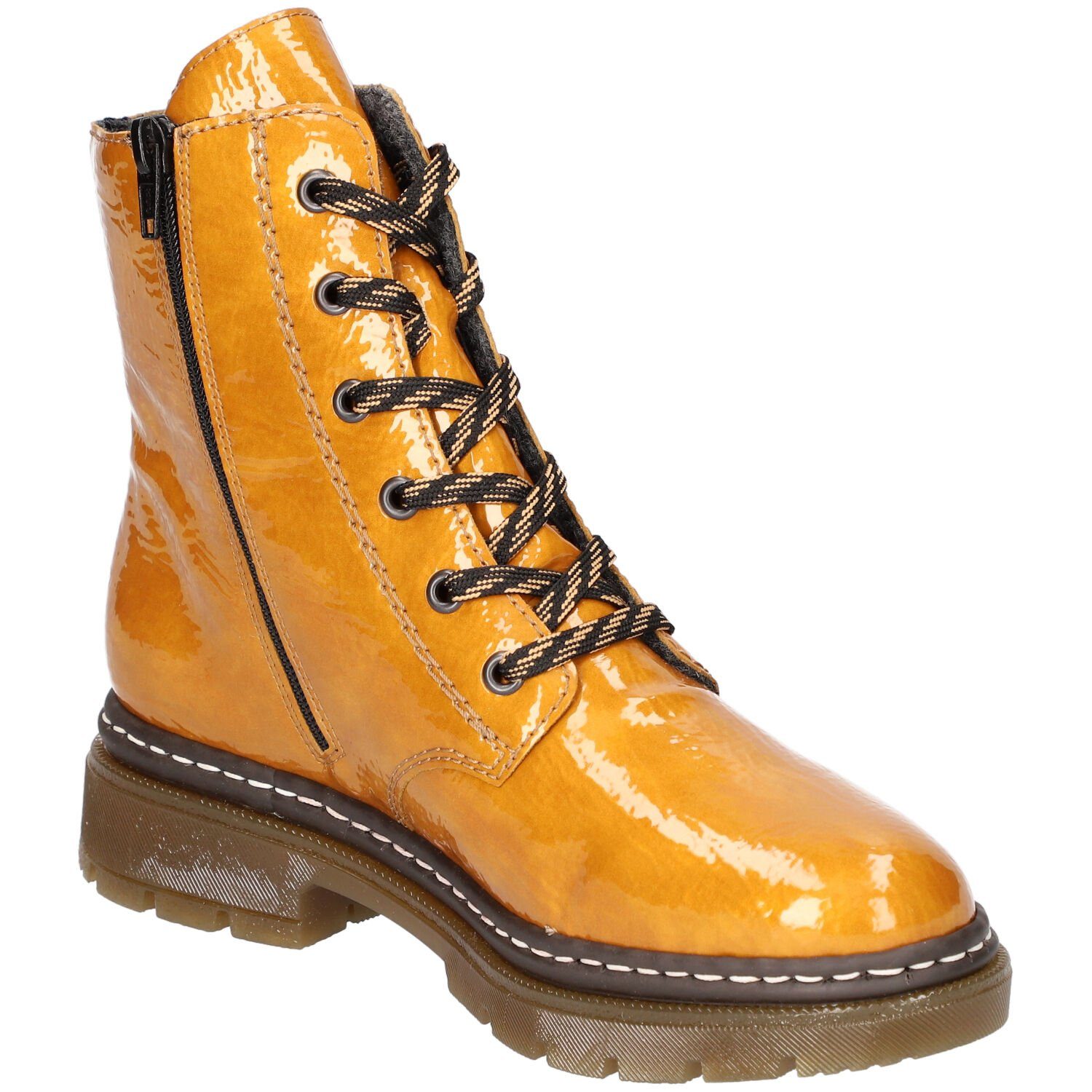 Rieker Herren Schnürstiefel 13040 – Aus Glattleder, Mit Reißverschluss, Komfortweite G 1/2, Schwarz