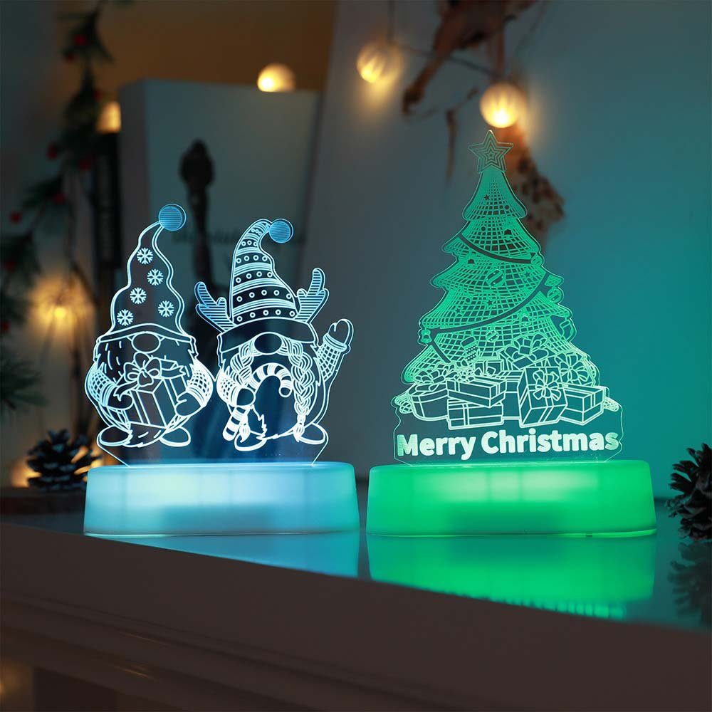 Sunicol LED Dekolicht Weihnachten Tischlampe, Batterie Kinder Geschenk Weihnachtsdeko, und Nachtlampe, Fernbedienung, für USB, Partylamp mit Farbwechsel