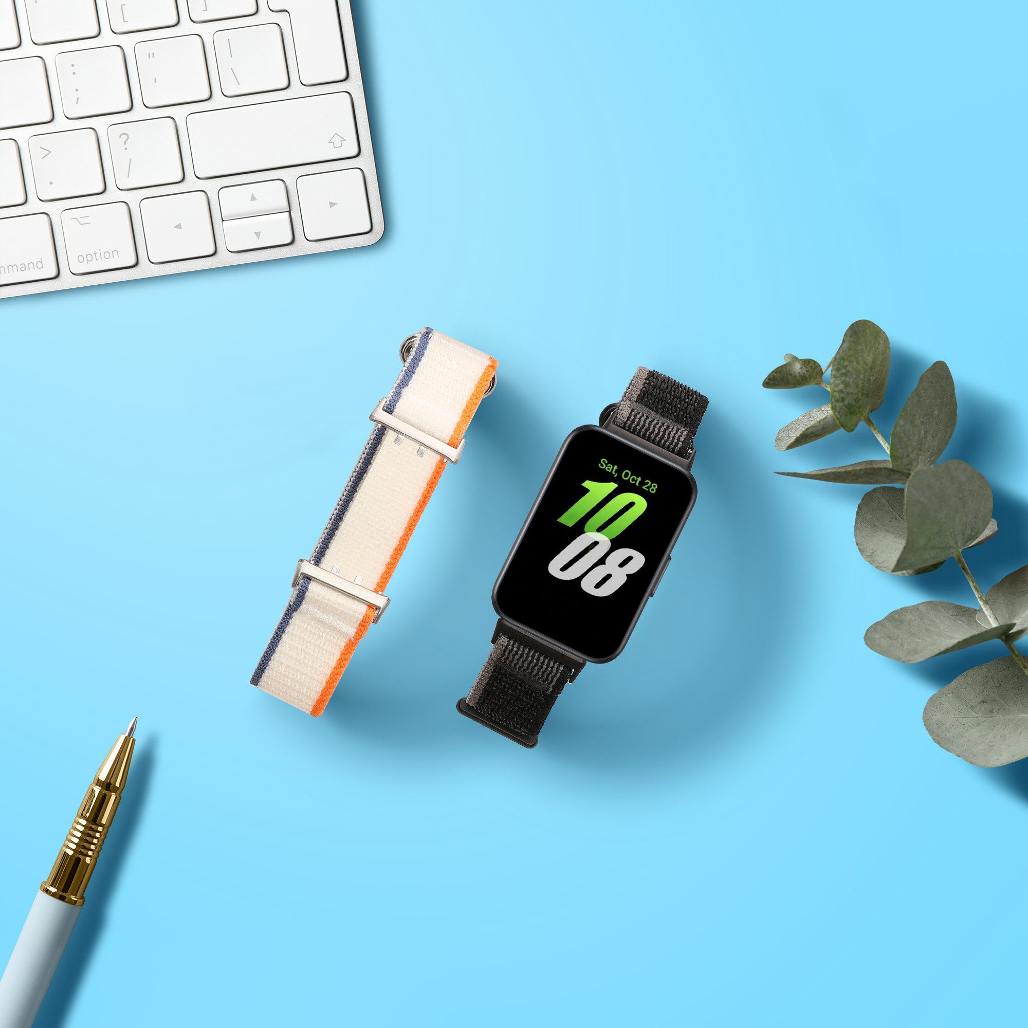 kwmobile 2x Uhrenarmband für Samsung Galaxy Fit 3 Armband Smartwatch, 2-tlg., Fitnesstracker Band Set aus Nylon - Ersatzarmband Smartwatch