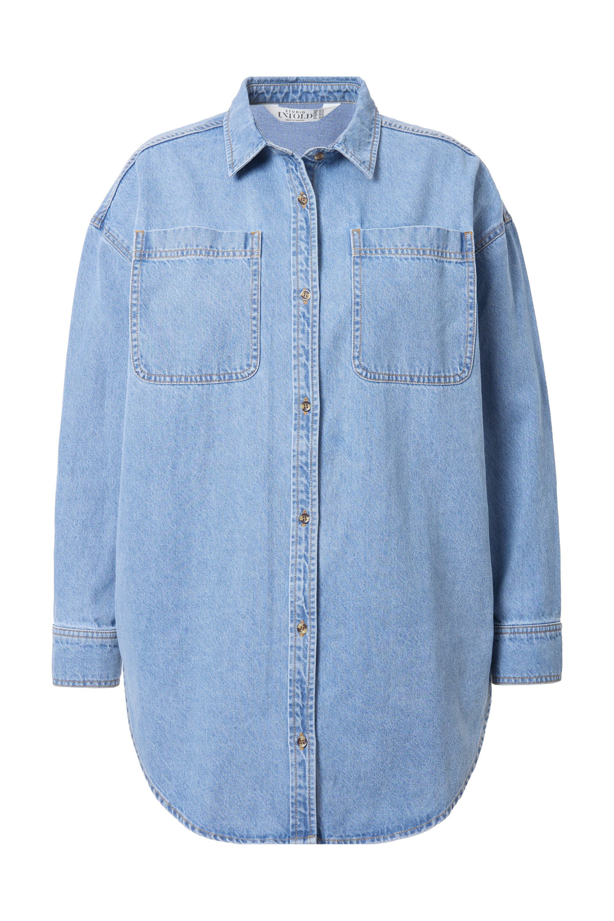 Studio Untold Hemdbluse Jeanshemd oversized Hemdkragen günstig online kaufen