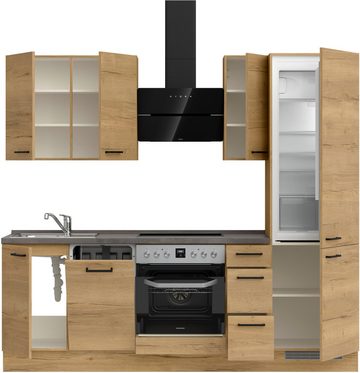 nobilia® Küchenzeile "Structura premium", vormontiert, Ausrichtung wählbar, Breite 240 cm, mit E-Geräten