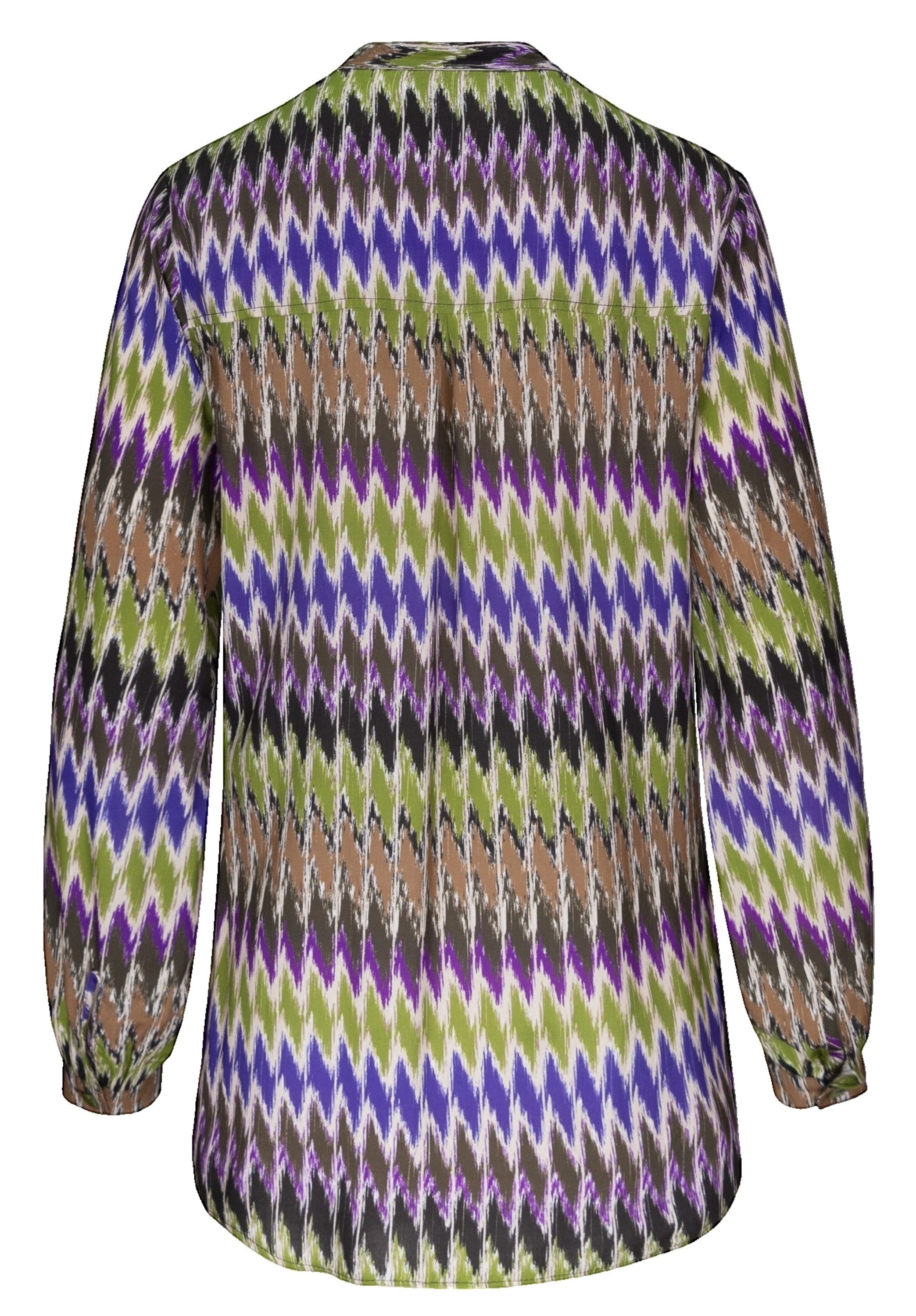 bianca Longbluse DAGNA mit coolem Dessin und V-Ausschnitt mit Stehkragen günstig online kaufen