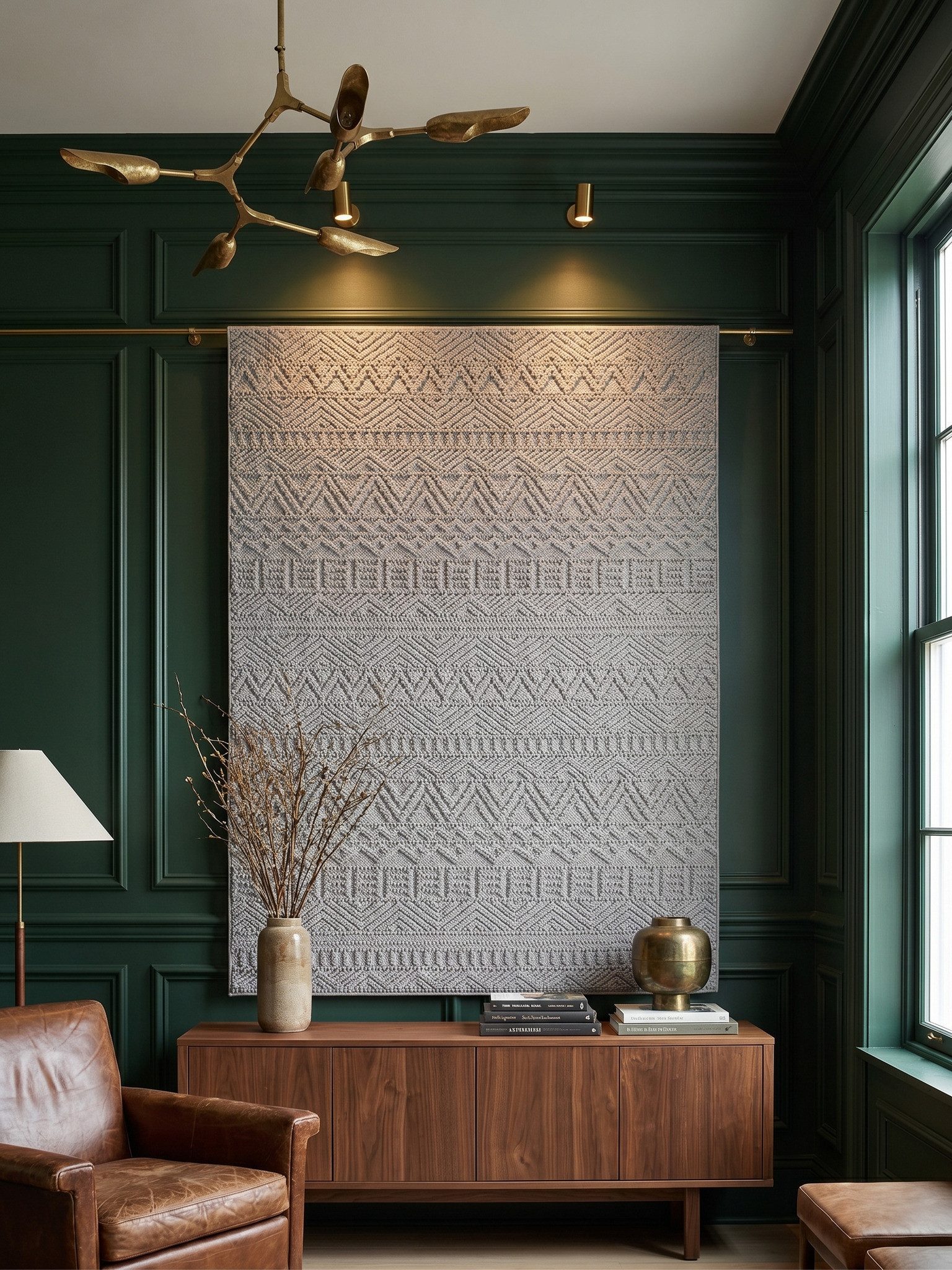 KADIMA DESIGN Teppich Boho Teppich LANGAU Ethno-Rauten Streifen Beige Creme Silber, Läufer, Höhe: 7 mm, Silber, 60x110 cm, Saugroboter OEKO-TEX Fußbodenheizung