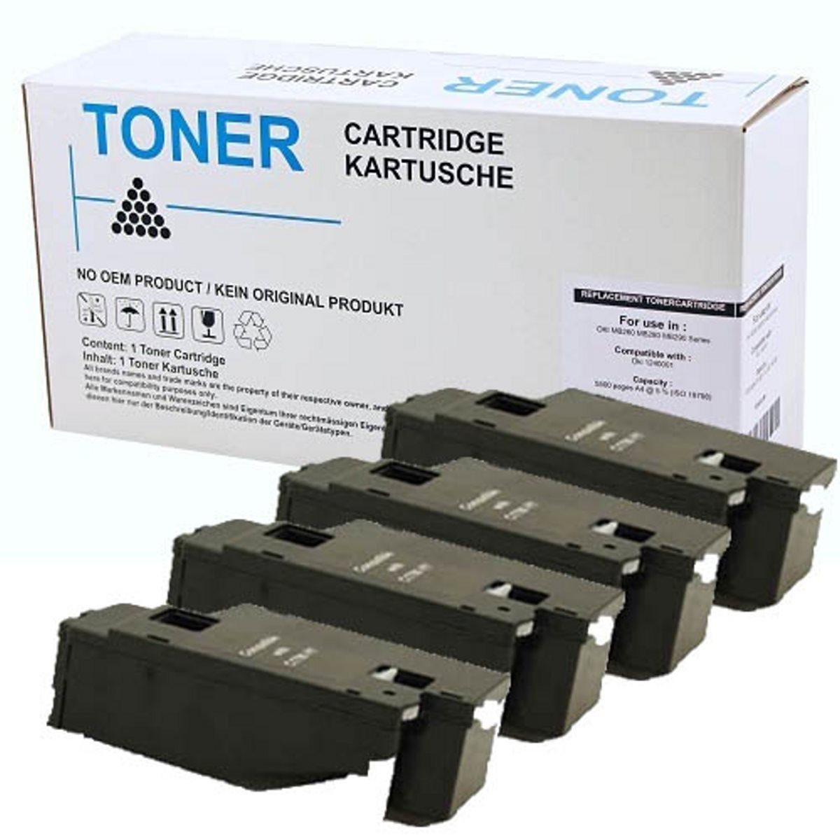 ABC Tonerkartusche, Kompatibles Set 4x Toner für Dell C1660 Dell C1660 C1660w C1660wn