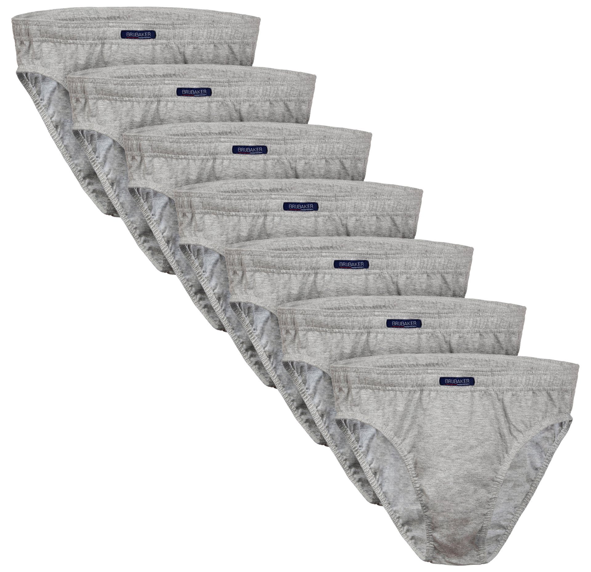 BRUBAKER Slip Herren Unterhose aus Baumwolle (Spar-Pack, 7-St., 7er-Pack) Großpackung Männer Unterwäsche, sehr bequeme Passform