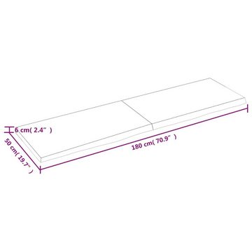 furnicato Wandregal Hellbraun 180x50x(2-6) cm Massivholz Eiche Behandelt