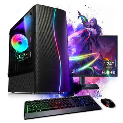 Kiebel Online Gamer PC-Komplettsystem (24", AMD Ryzen 5 AMD Ryzen 5 4600G, Radeon, RGB-Beleuchtung)
