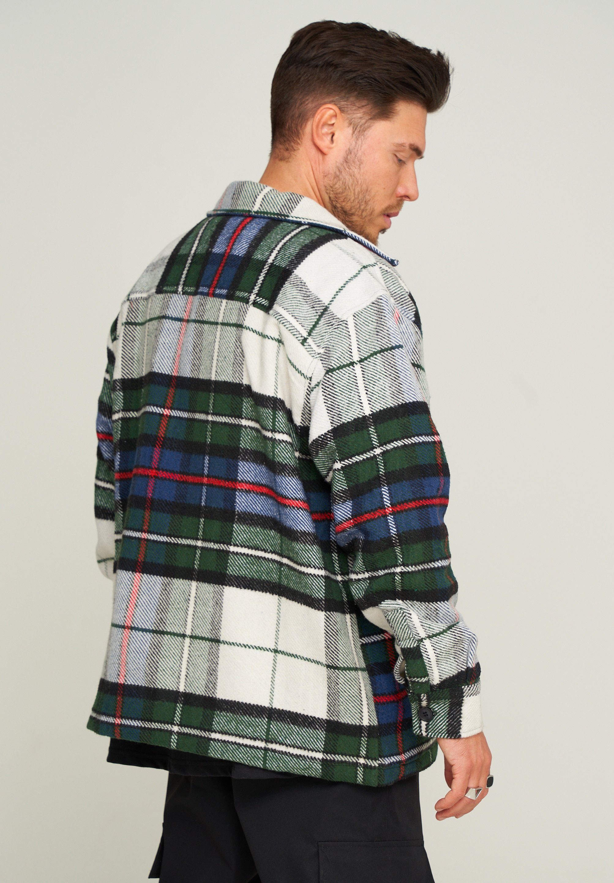 2YMILTON Flanellhemd Green-White Premium 2Y Oversized Flanell