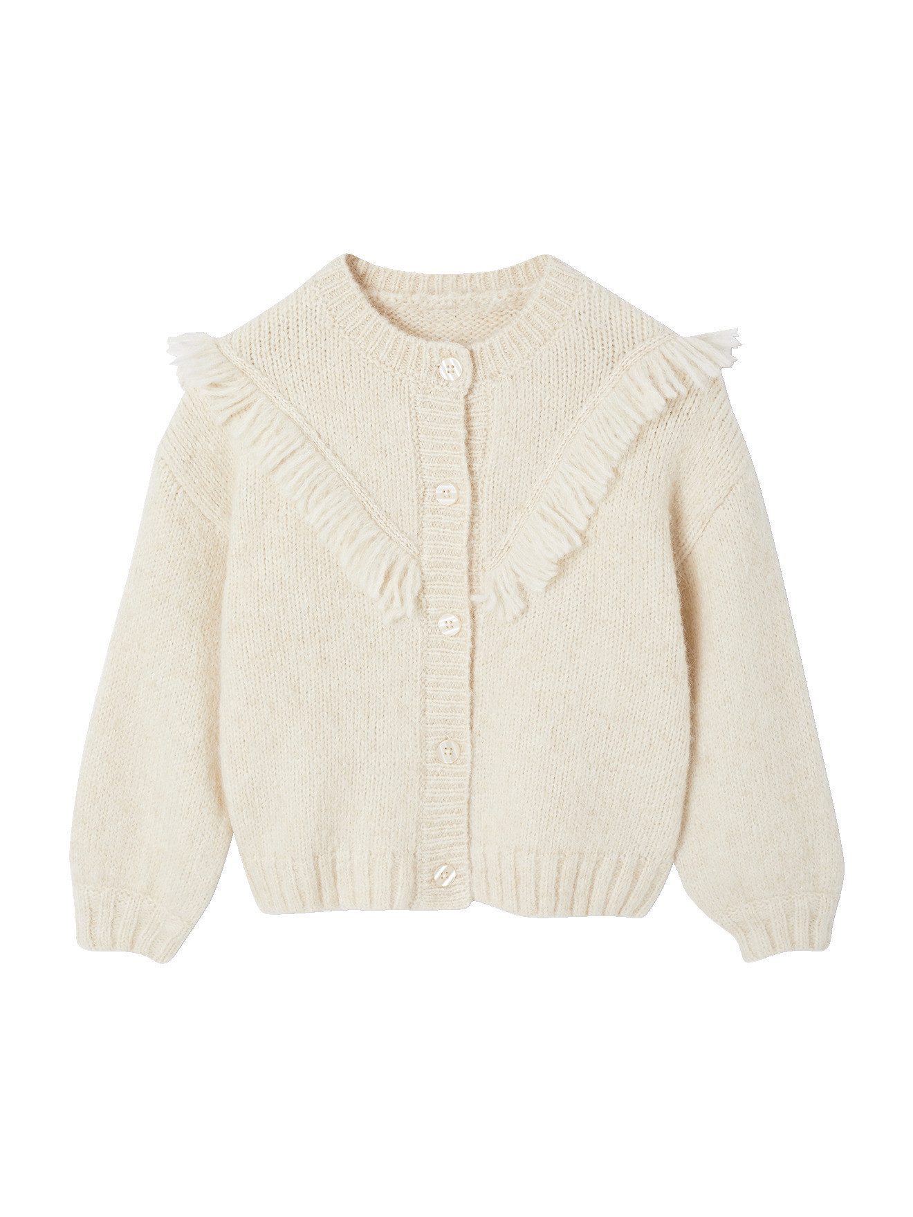 Strickjacke Mädchen Cardigan mit Fransen