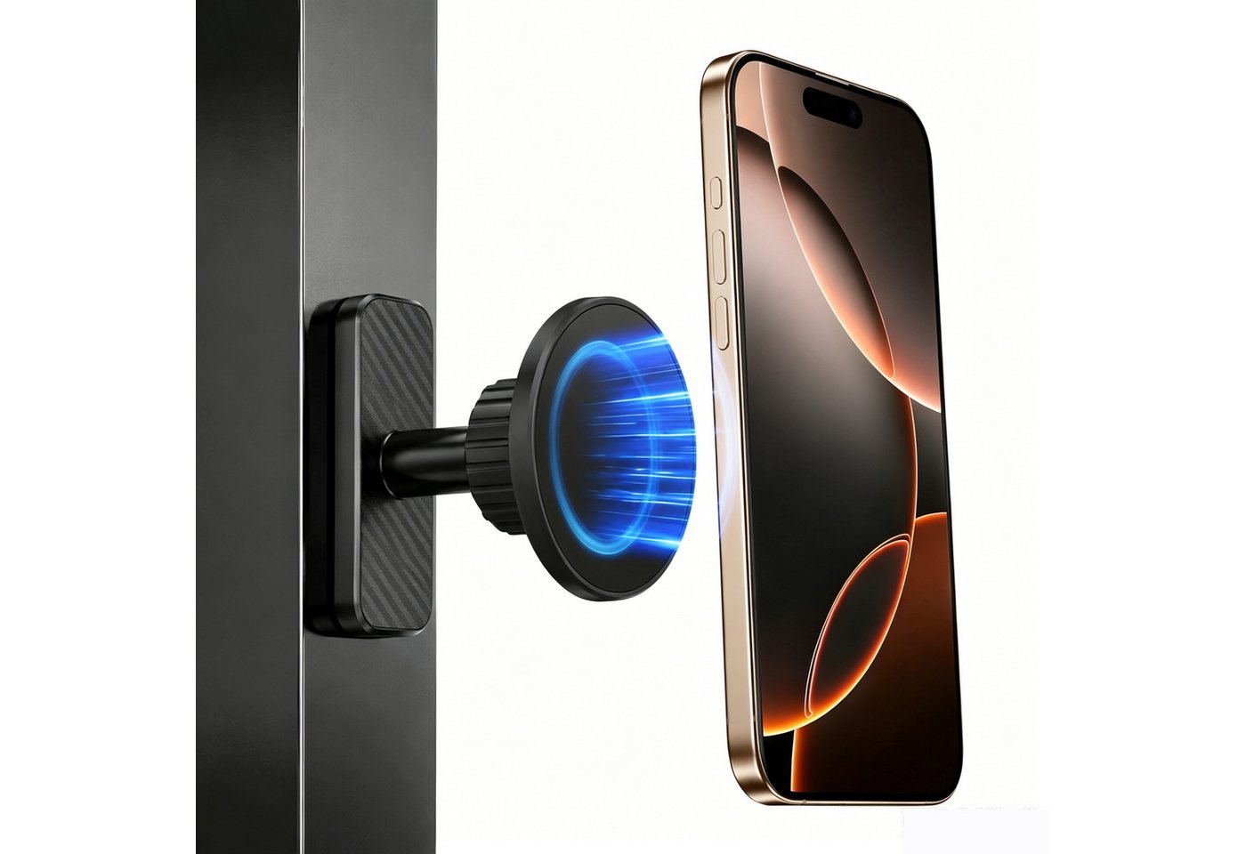 OYLCDI Smartphone-Halterung Magnetischer Handyhalter, 360° Drehung, MagSafe kompatibel, (iPhone 17–11 & Android inkl. Metallring, Universal Smartphone Halterung für Auto, Fitness & Metallflächen)