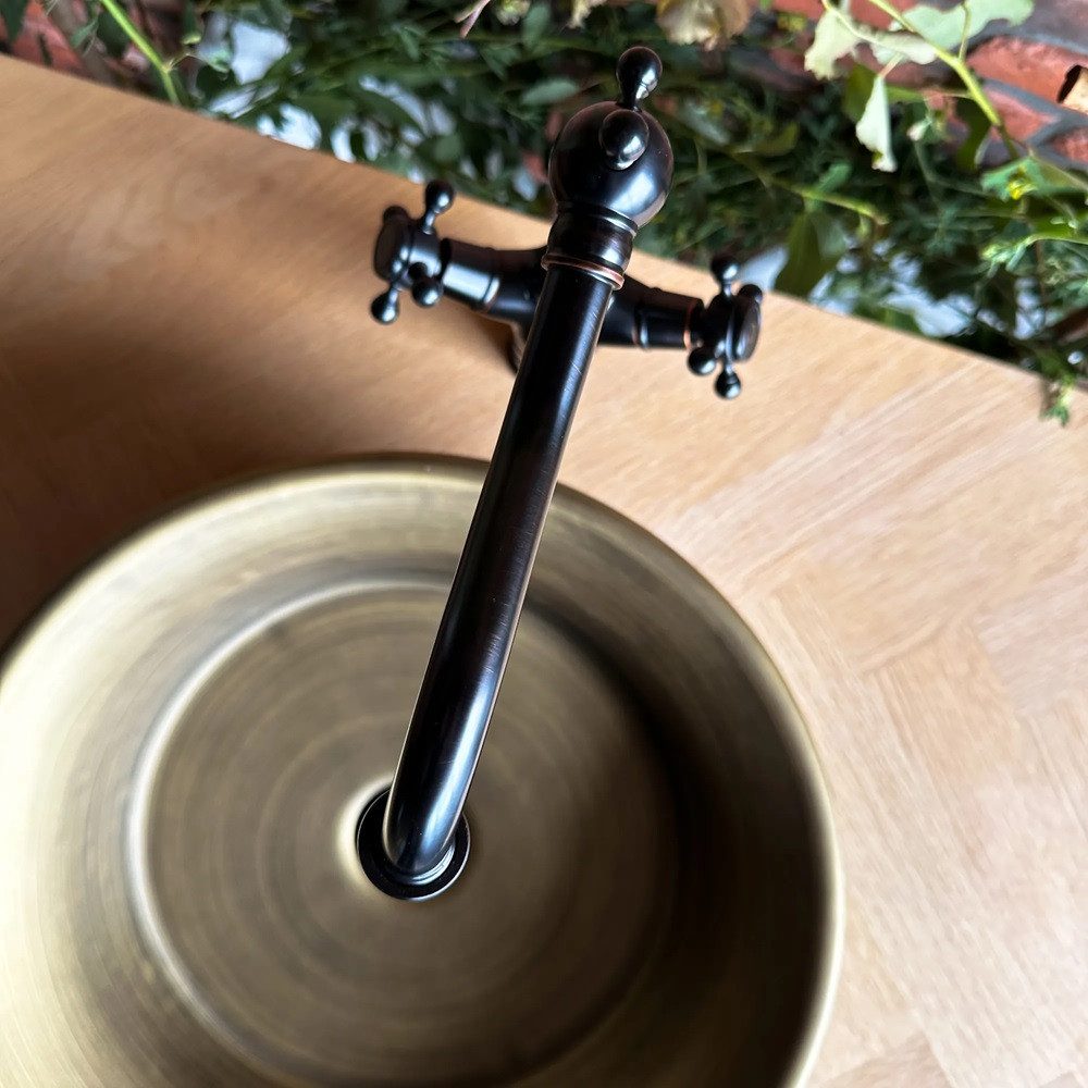 wohnwerk.idee Aufsatzwaschbecken Waschbecken Retro Vintage Antik Bronze Betty – Bild 4 von 5