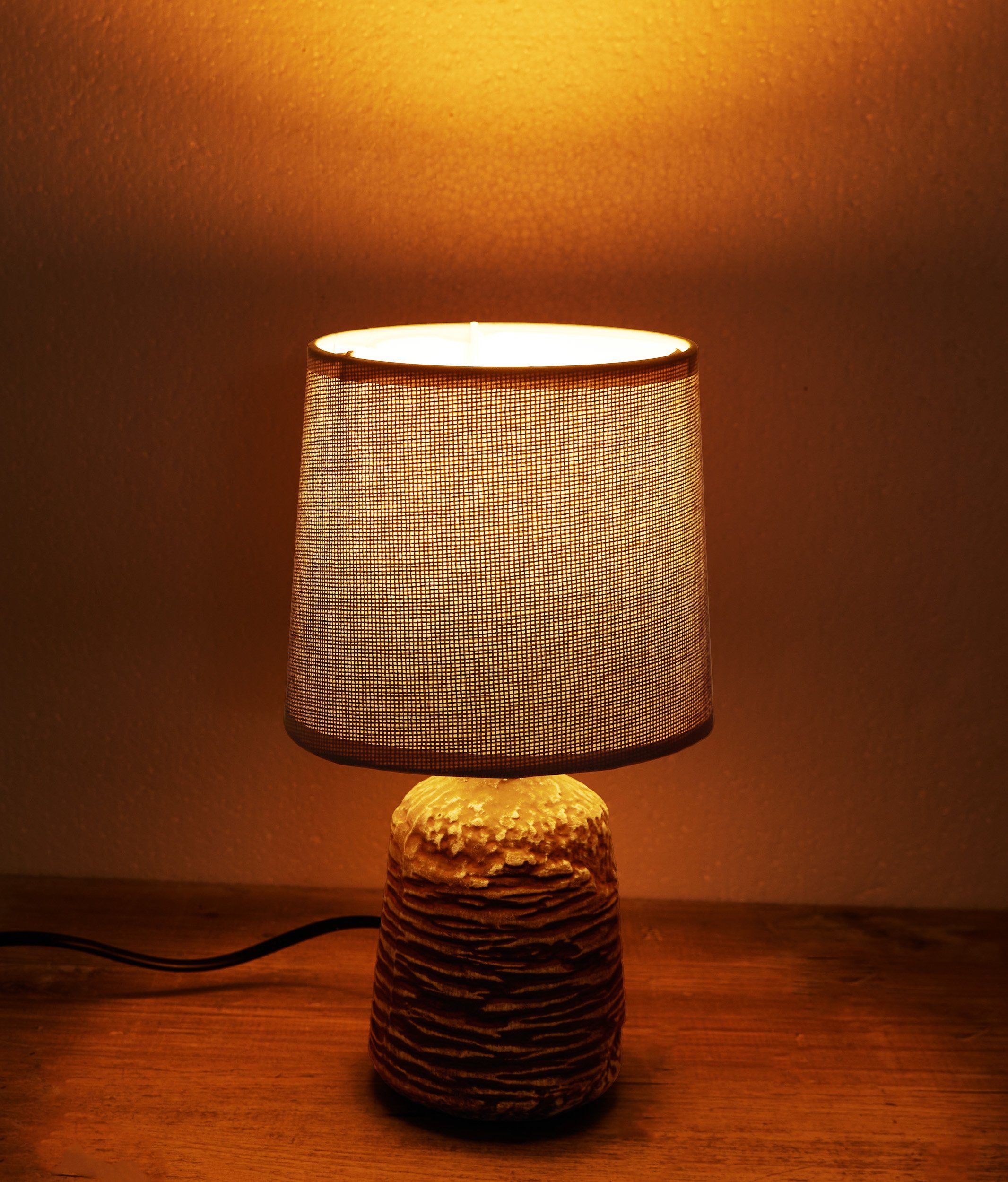 BRUBAKER Tischleuchte Nachttischlampe Steinoptik, Tischlampe, Ohne günstig online kaufen