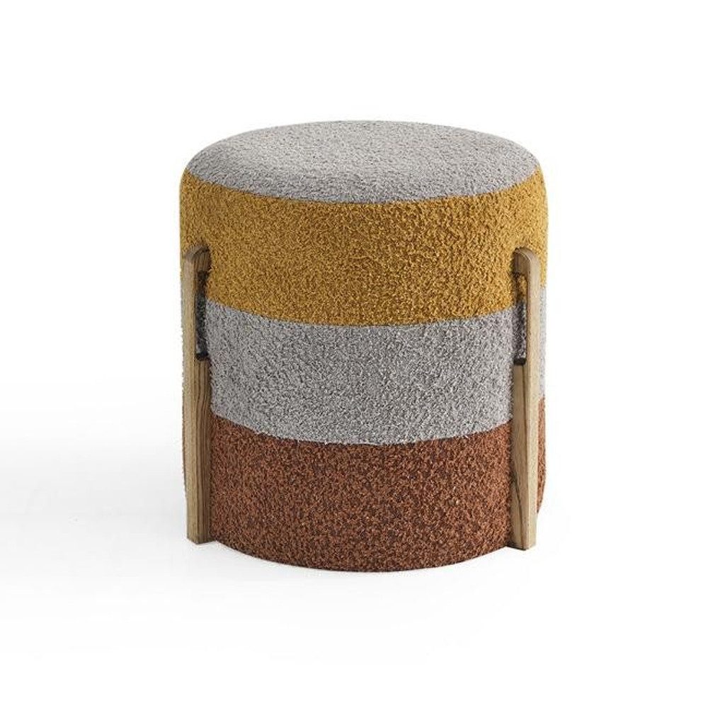 Xlmoebel Pouf Luxus Hocker aus hochwertigem Polyesterstoff in elegantem Design (2-St., Set 2 tlg. Hocker), Hergestellt in Europa