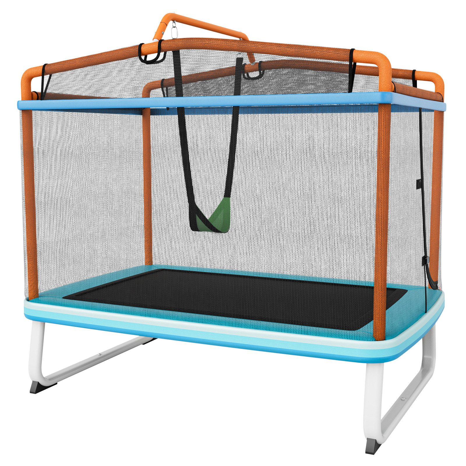 COSTWAY Gartentrampolin rechteckig, mit Sicherheitsnetz