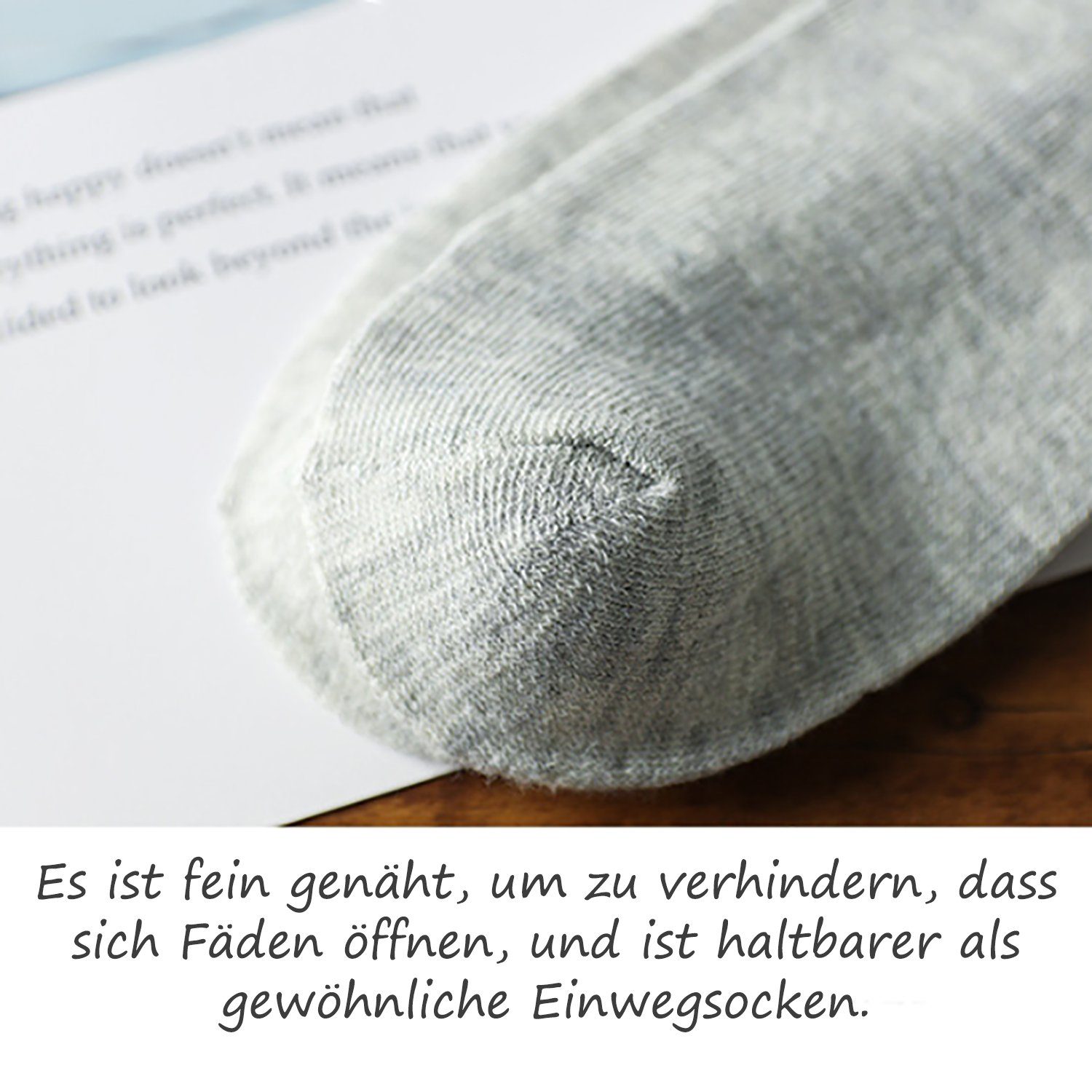 Freizeitsocken Baum-wolle Einweg-Socken Sportsocken Unisex 30 Paar Grau Daisred