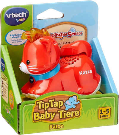 Vtech® Lernspielzeug VTech - Tip Tap Tiere - Katze, rot - Spricht themenbezogene Sätze, singt und macht lustige Geräusche