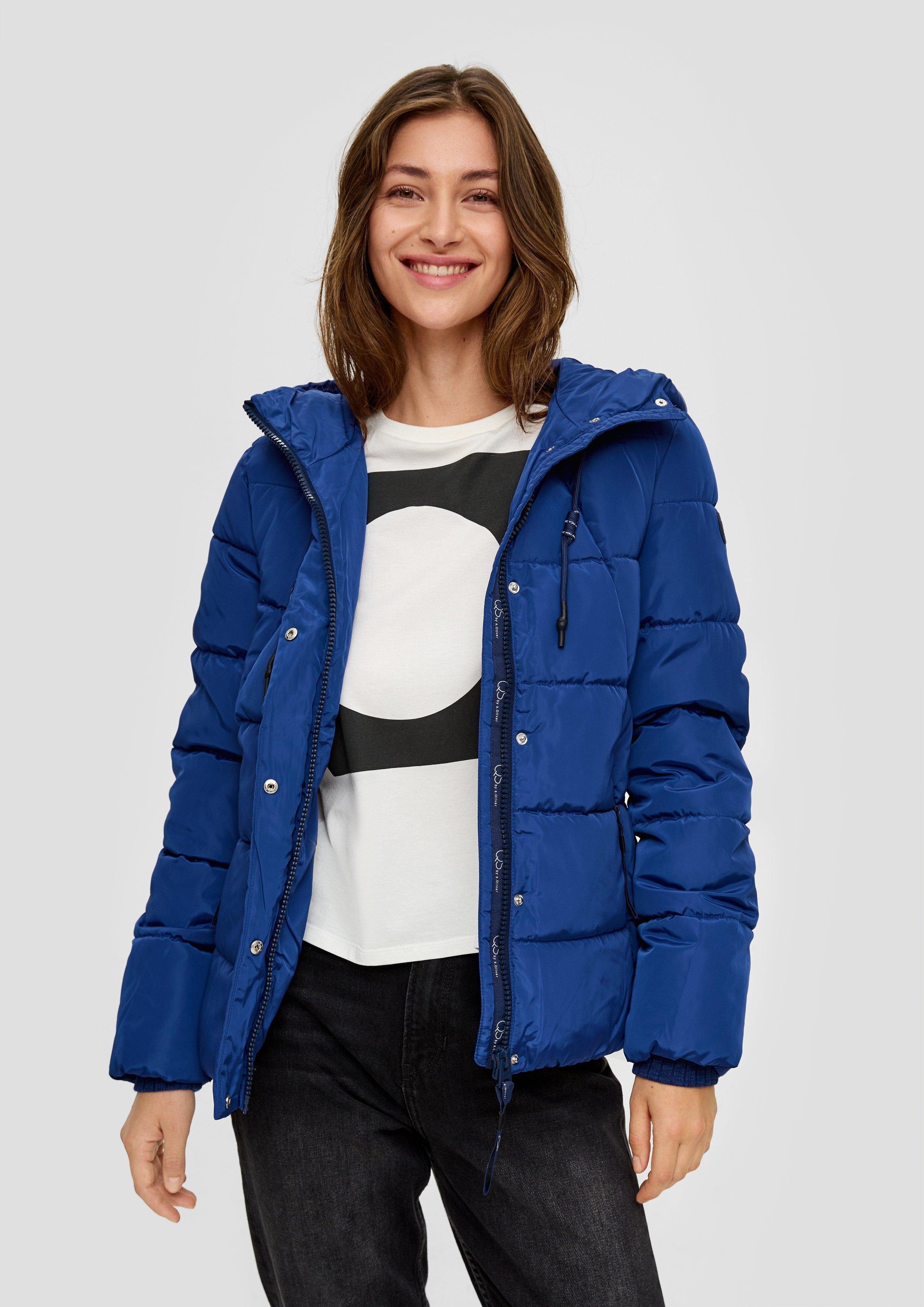 ozeanblau QS Steppjacke Outdoorjacke Reißverschlusstaschen mit Label-Patch