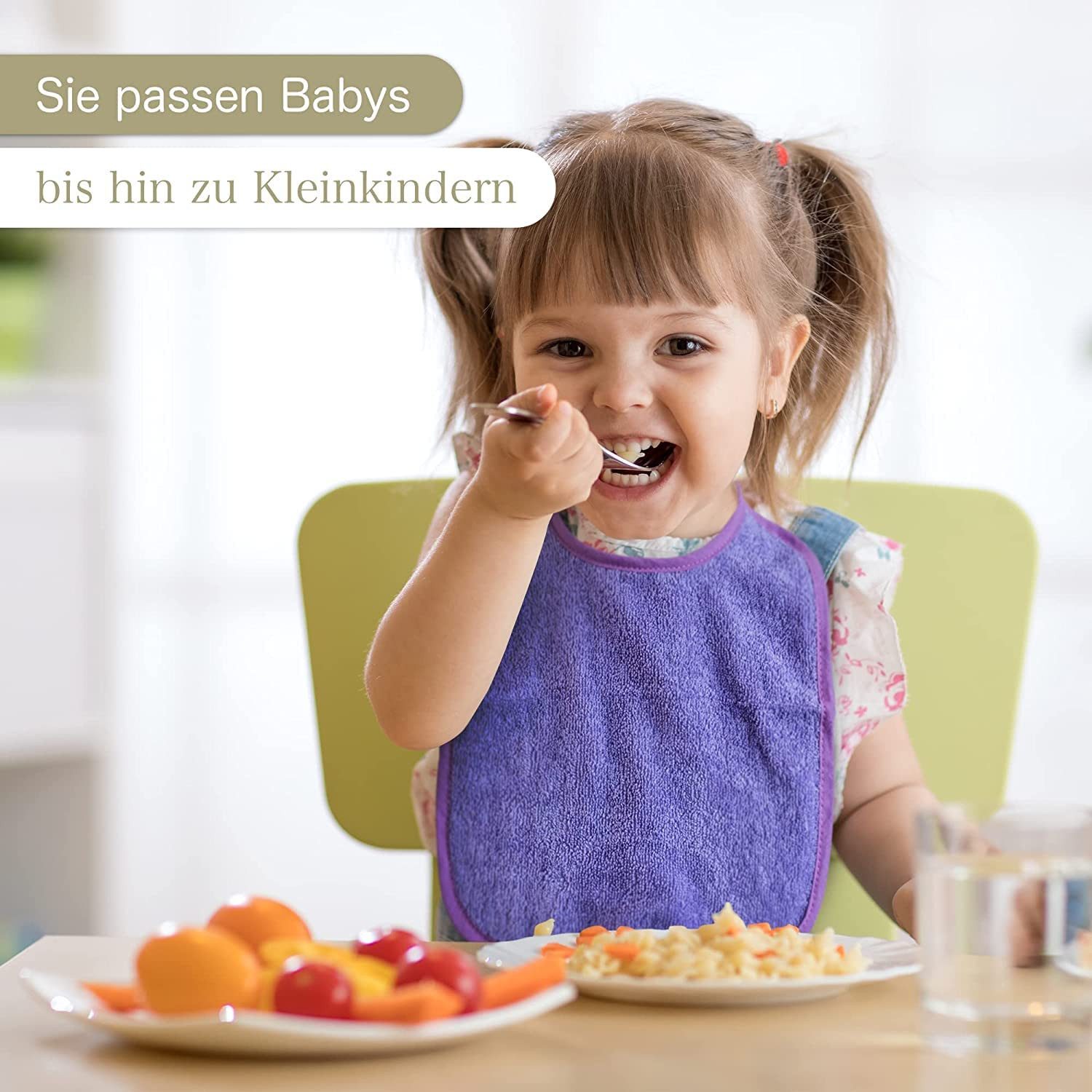 KiGATEX Lätzchen Multicolor, (Spar-Set, 10er Pack), Walkfrottier