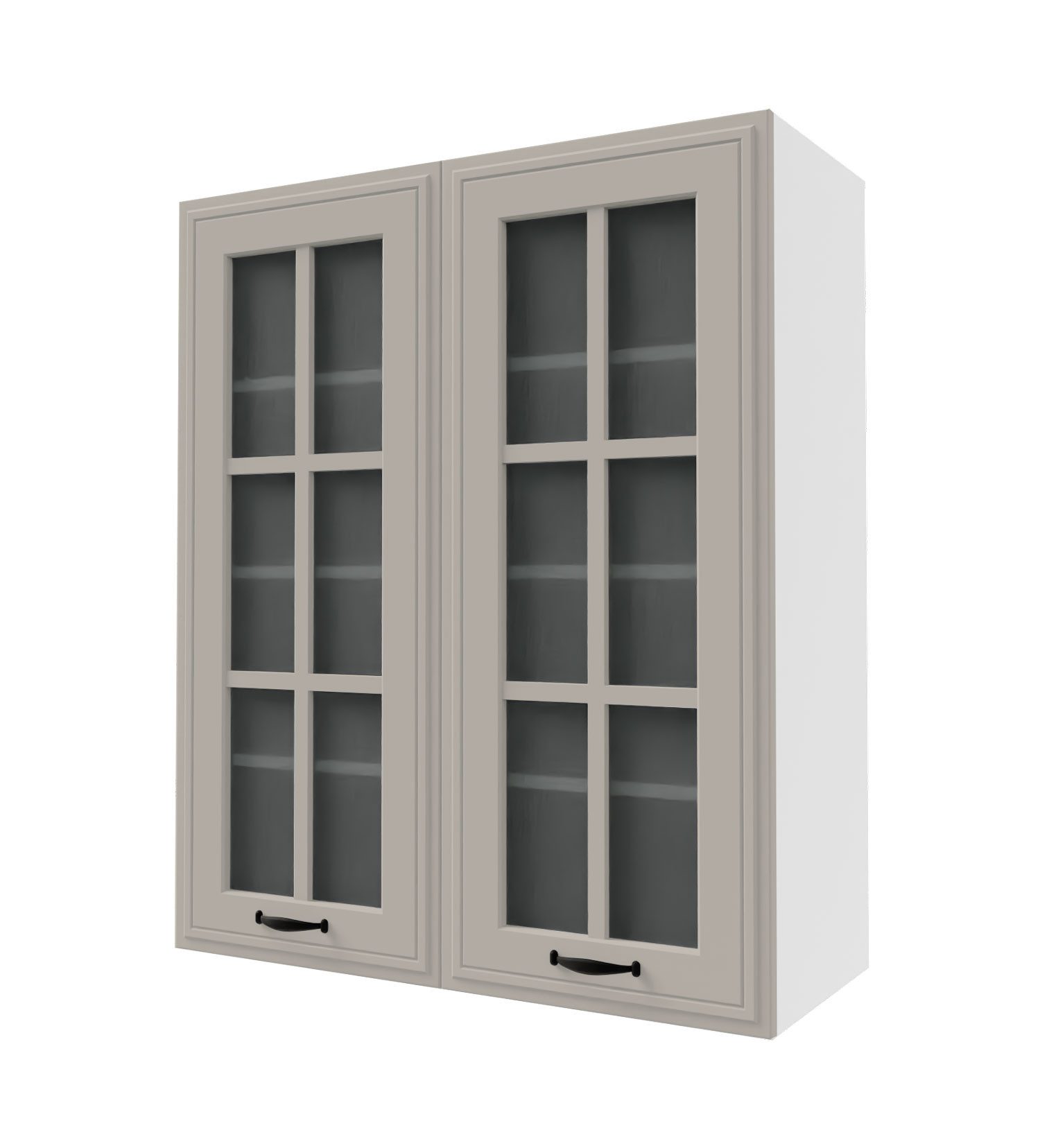 Feldmann-Wohnen Glashängeschrank Salo (Türscharniere mit Soft-Close-Funktion, 1-St., mit aufgesetzten 3D Kassettenfronten und formschönen Metallgriffen) 80x32,5x96cm eiche artisan - indigo supermatt (SL-W4S/80)
