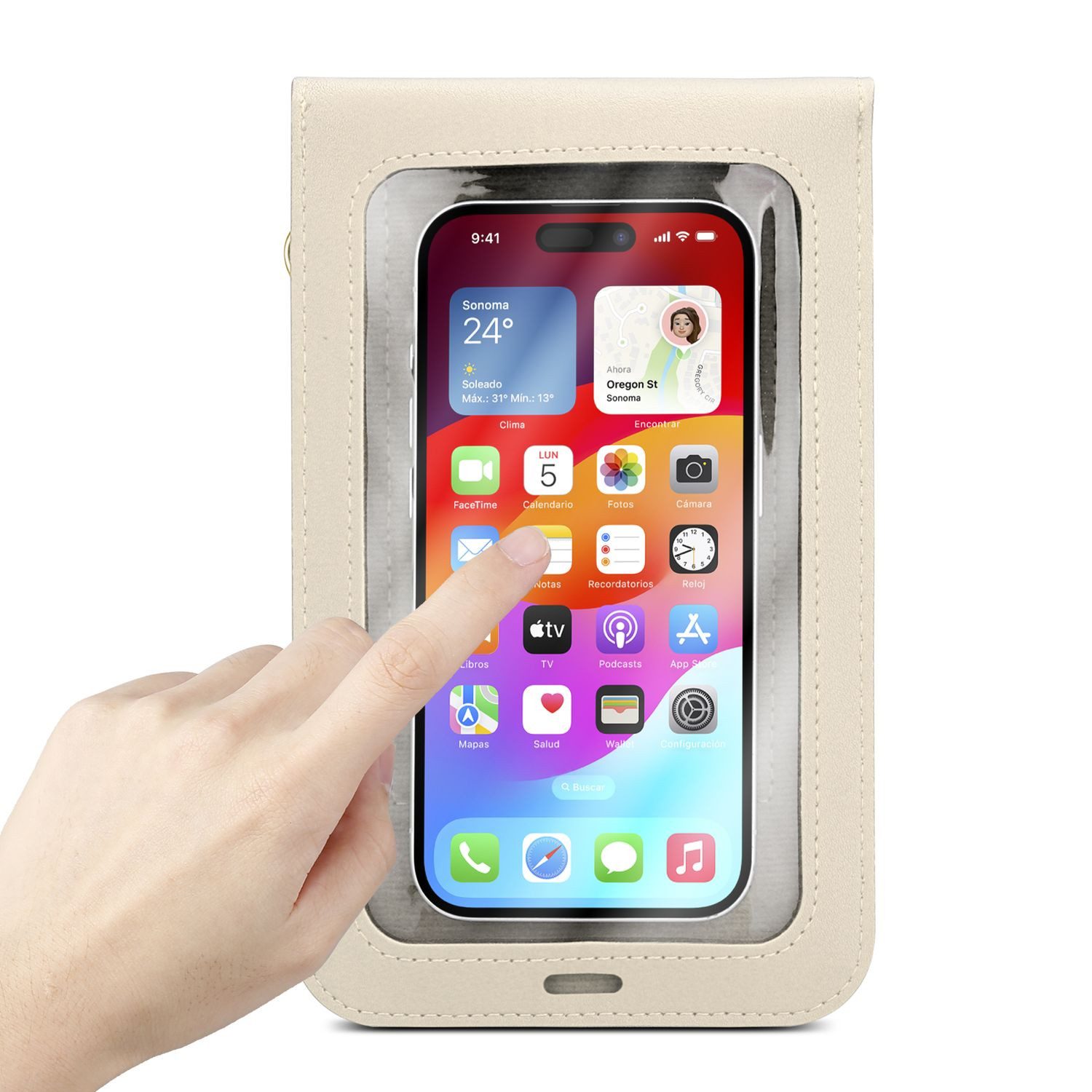 Cadorabo Handytasche für iPhone 17 PRO (1-tlg), Hülle Handytasche zum Umhängen Damen Handtasche Handyfach PU Leder – Bild 3 von 5