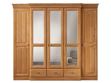 Casamia Kleiderschrank Kleiderschrank 5-trg 262x228cm Wäscheschrank Catania massiv natur