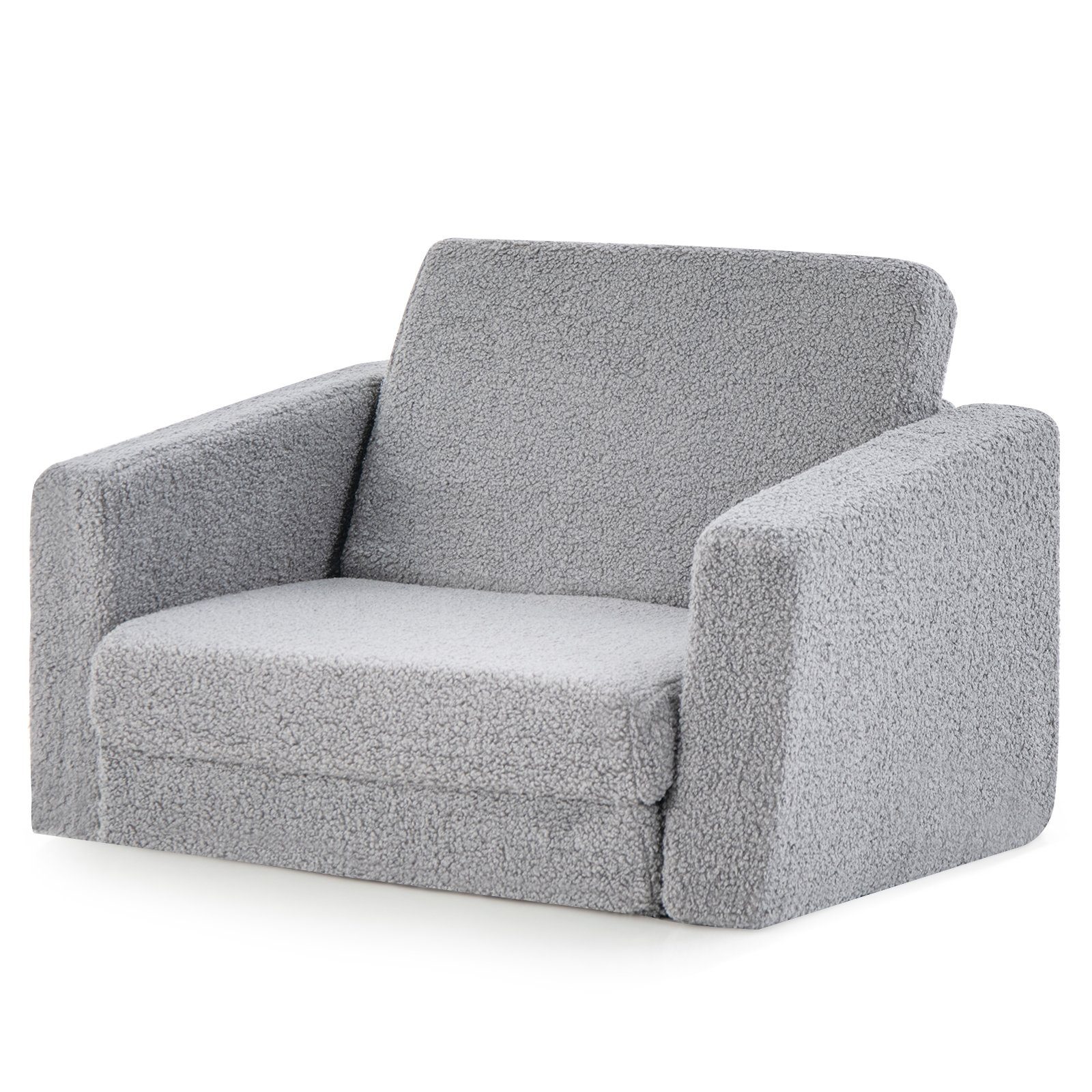 1 60 2 COSTWAY Schlafsofa, in 43 40cm x x klappbar, Kindersofa grau