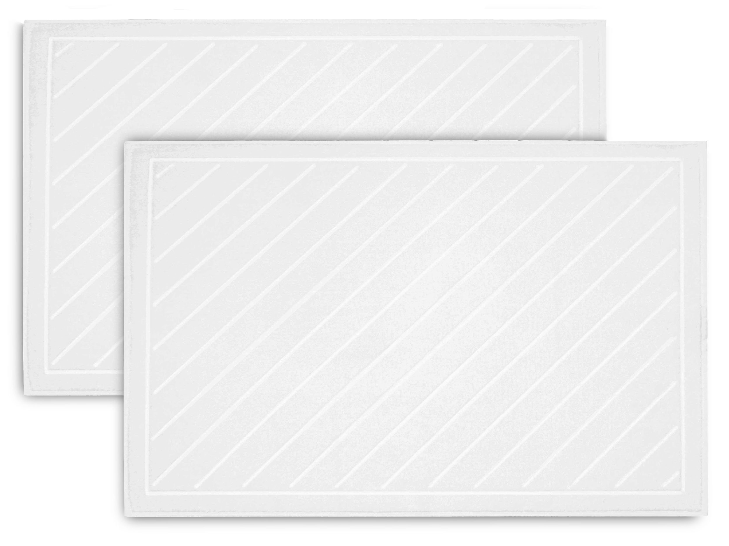 ZOLLNER Badematte, rutschhemmend, fußbodenheizungsgeeignet, 100% Baumwolle, quadratisch, Badematte, 100% Baumwolle, vom Hotelwäschespezialisten, mit Diagonalstreifen