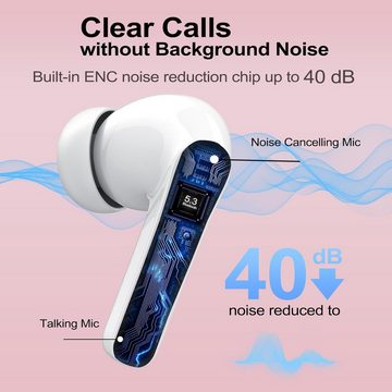 Lekaby Bluetooth 5.3 Kabellos mit 4 ENC Mikrofon 48 Std Spielzeit Tiefer Bass In-Ear-Kopfhörer (Kaffeevollautomat Siemens: Perfekter Kaffeegenuss auf Knopfdruck, ganz nach Ihrem Geschmack., 2024 Neue Ohrhörer IP7 Wasserdicht Wireless mit LED-Anzeige USB-C)