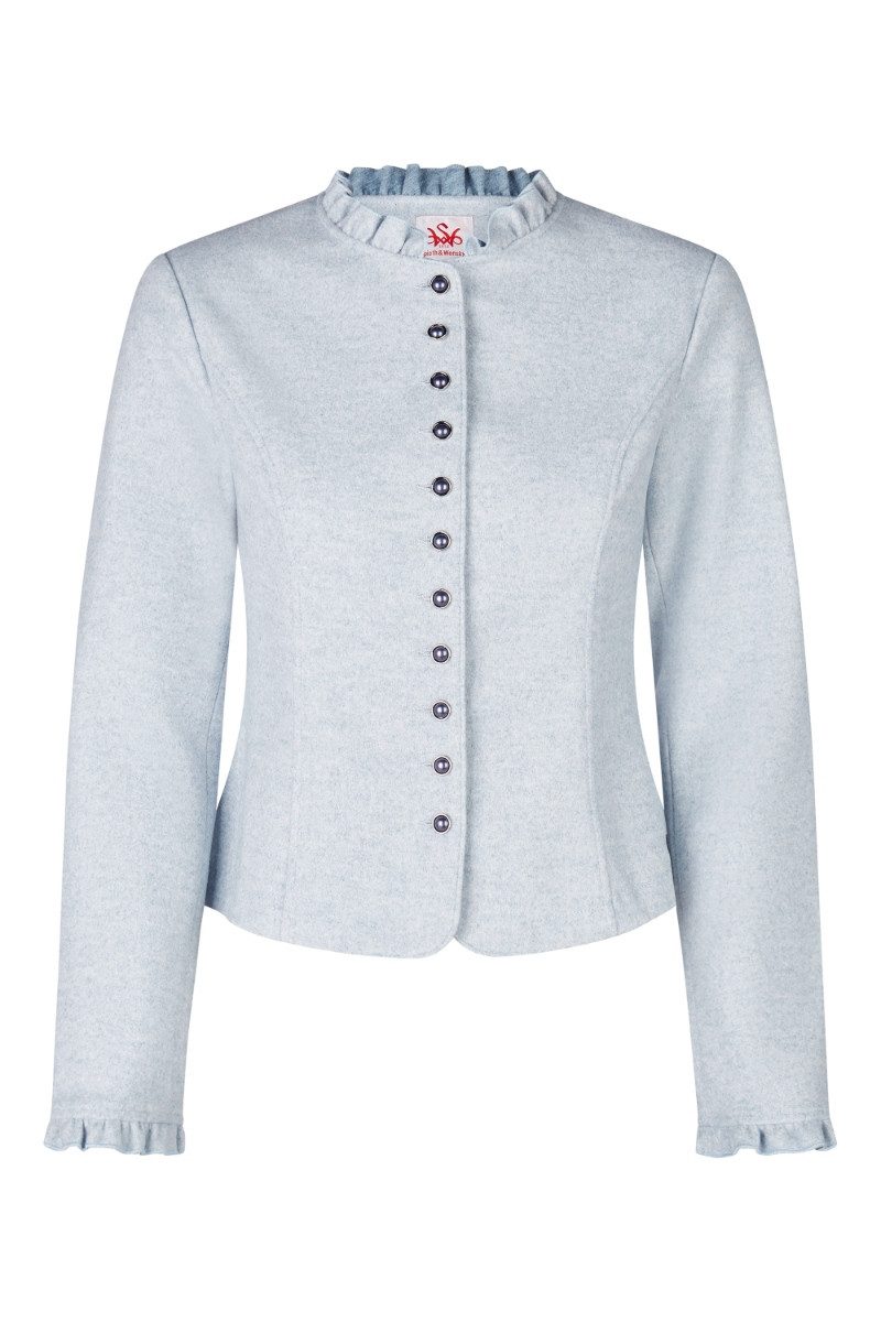 Spieth & Wensky Trachtenjacke Walkjacke Damen - KORDULA - blau – Bild 4 von 4