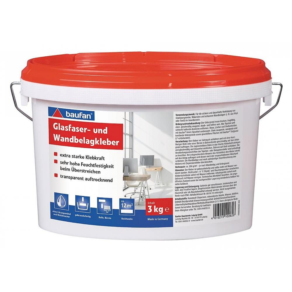 baufan® Dispersionskleber Glasfaser- und Wandbelagskleber Spezialkleber Glasfaserkleber