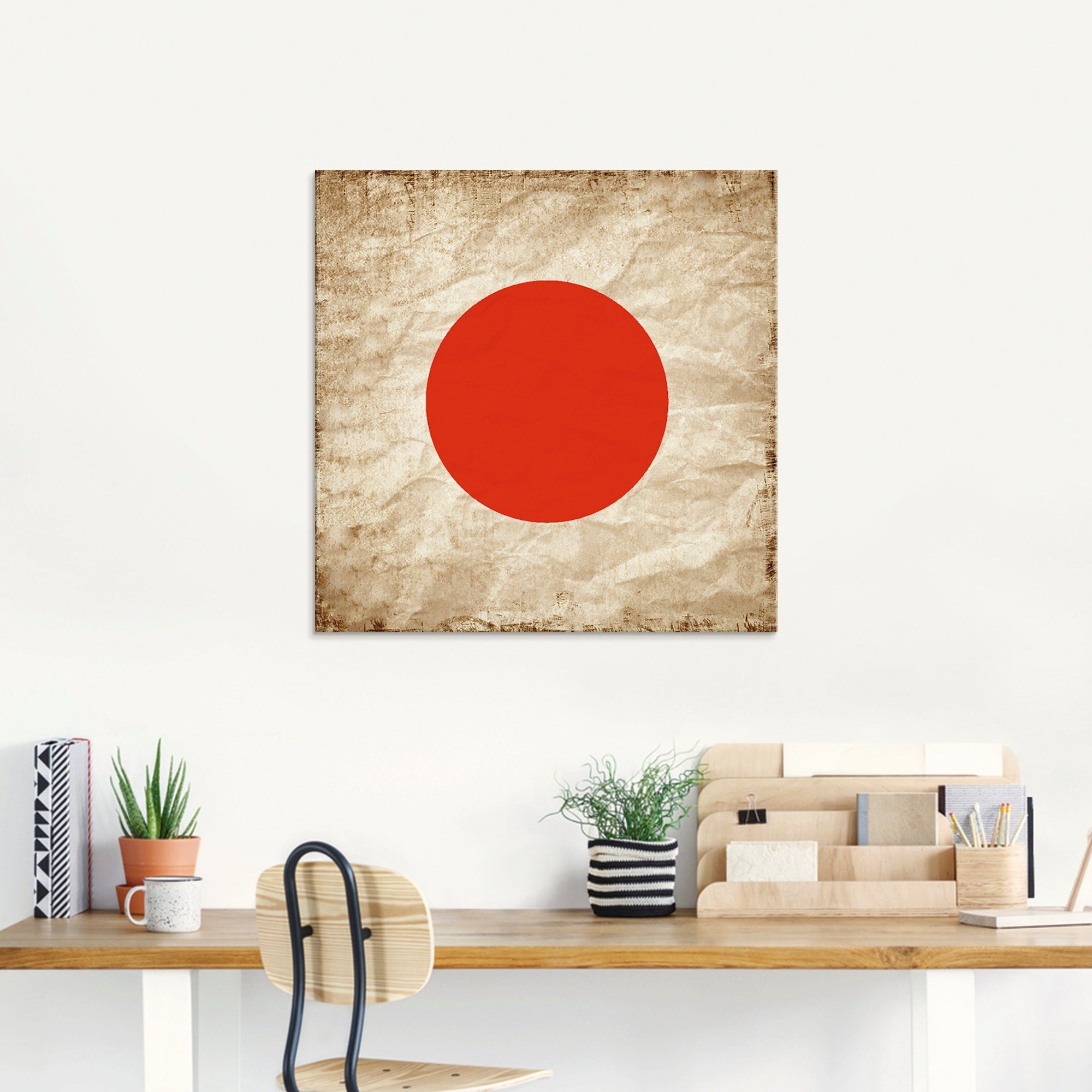 Zeichen Größen in Artland Glasbild Symbol, Japan Flagge (1 Japanische St), verschiedenen