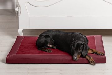 tierlando® Tierbett CARLOS Ortho-Medic Orthopädische Hundematte Velours-Kunstleder VISCO H