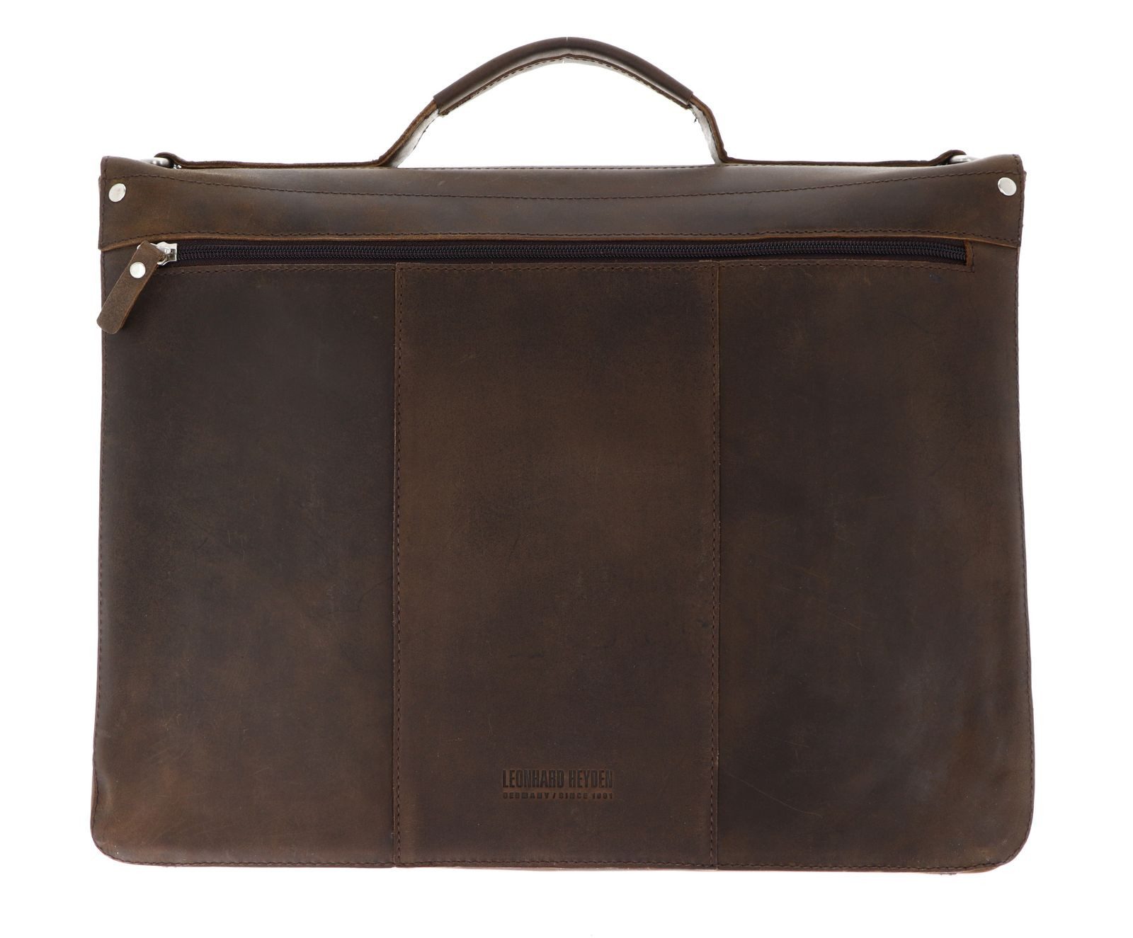 Leonhard Heyden Aktentasche Aktenmappe 2 Fächer 7611 (Set, 2-tlg), aus echtem Rindsleder