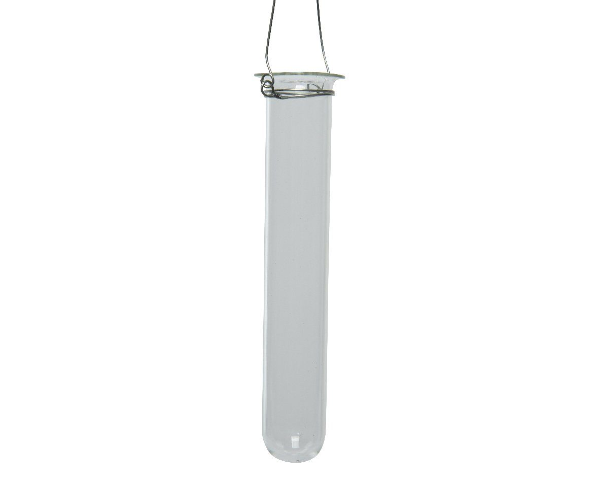 Decoris Hängedekoration, transparent season klar Reagenzglas gebördelt decorations mit Glas Henkel 2,5x12cm