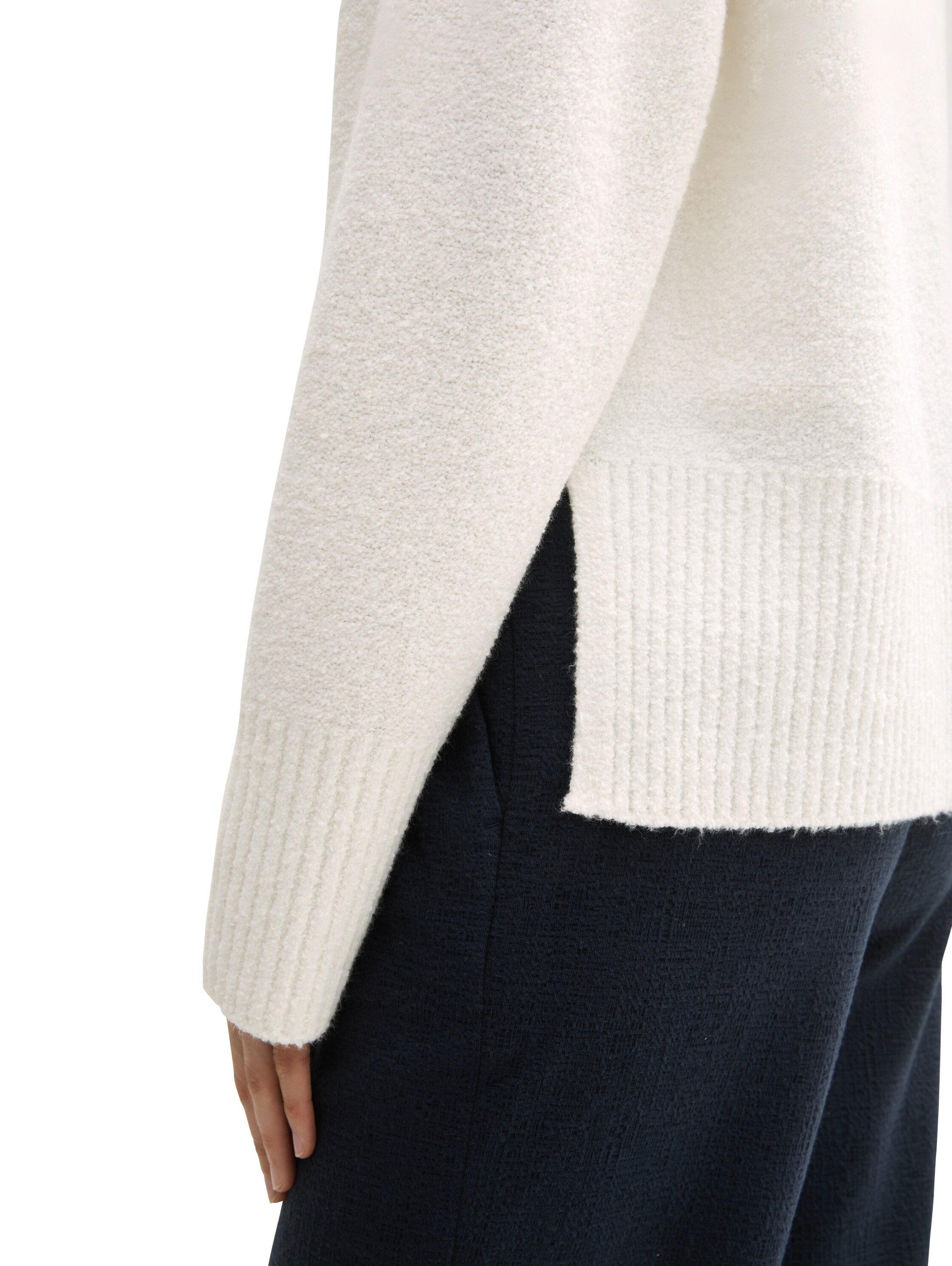 TOM TAILOR Rundhalspullover mit Boucle Struktur