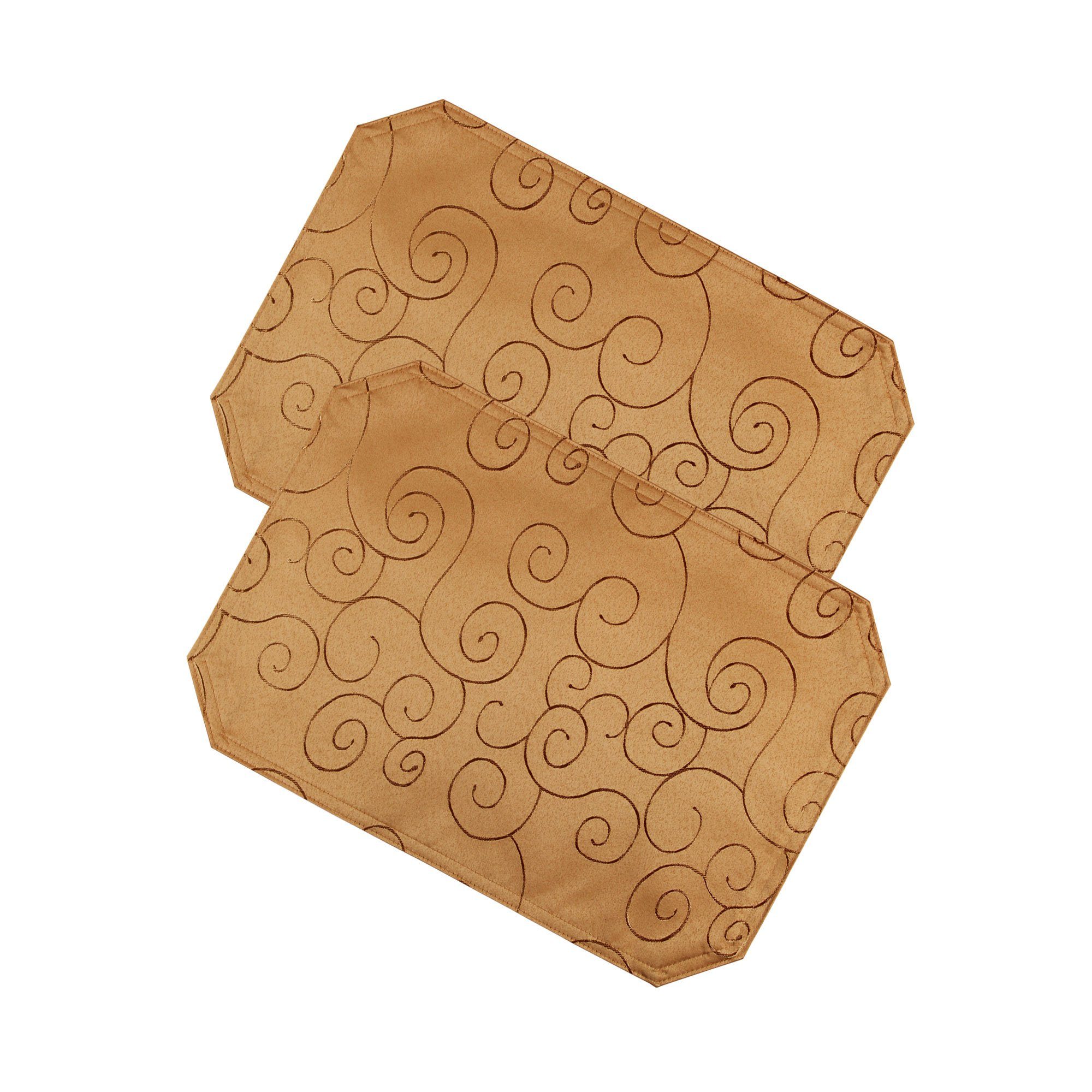 Haus und Deko Kuscheltier Tischset 2er Set 35x50 cm Struktur Damast Ornamente Platzset Untersetz (2-St)