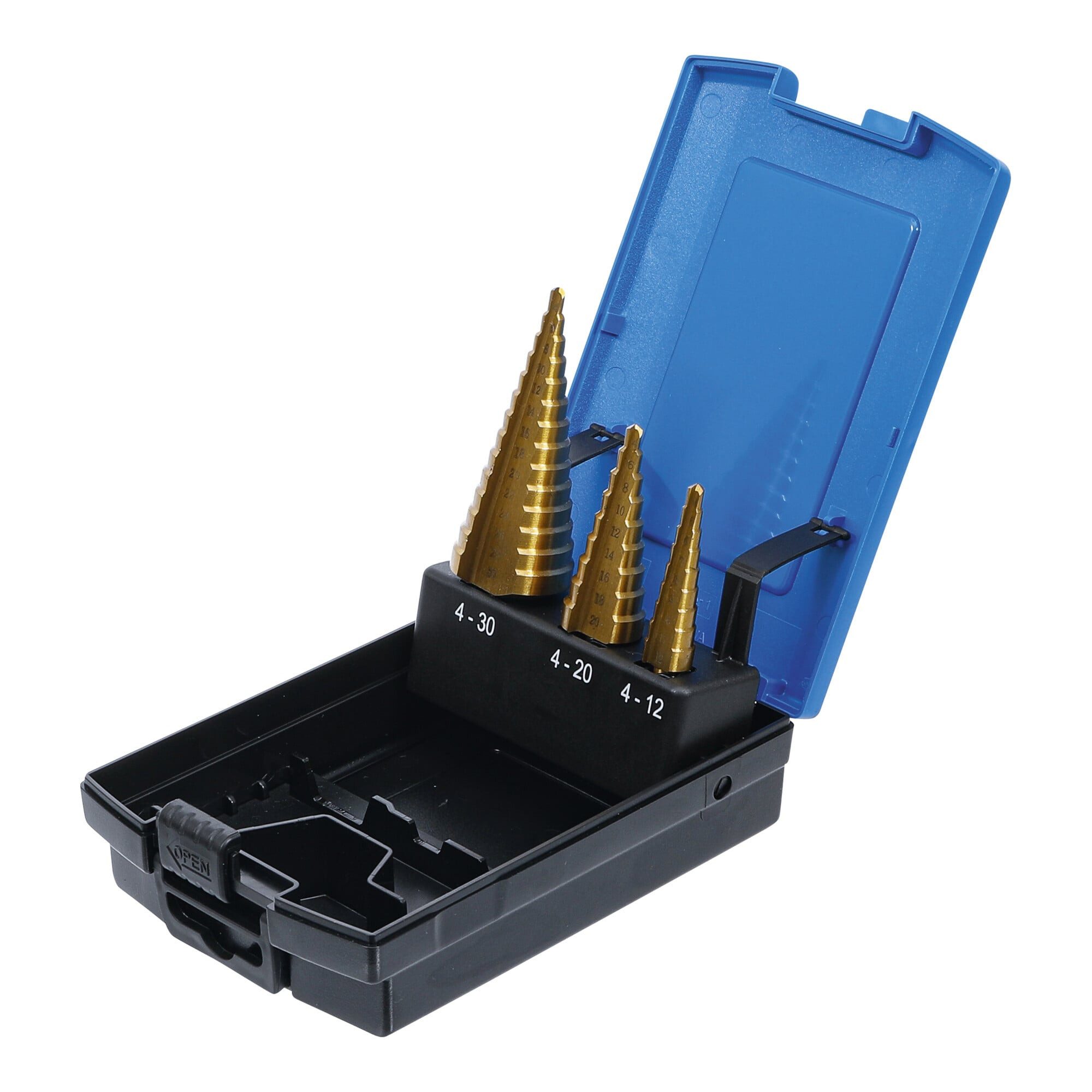 BGS technic Universalbohrer BGS Stufenbohrer-Satz titannitriert Ø 4 - 30 mm 3-tlg.