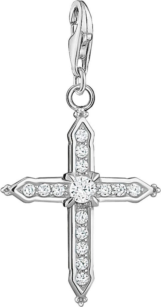 THOMAS SABO Charm-Einhänger Charm-Anhänger Kreuz, mit Zirkonia (synth)