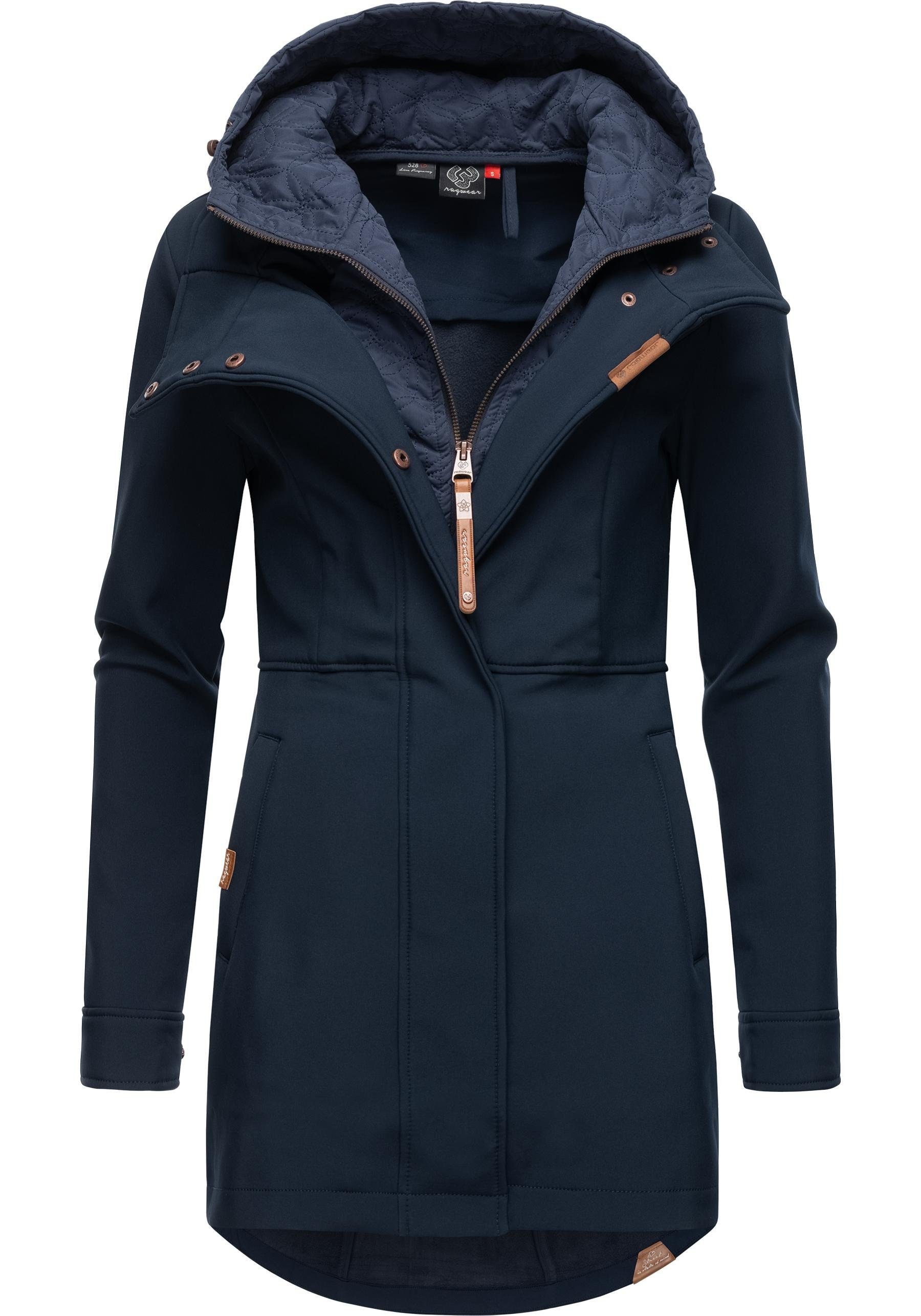 Ragwear Softshellmantel Ybela sportliche, gefütterte Outdoorjacke mit Kapuz günstig online kaufen