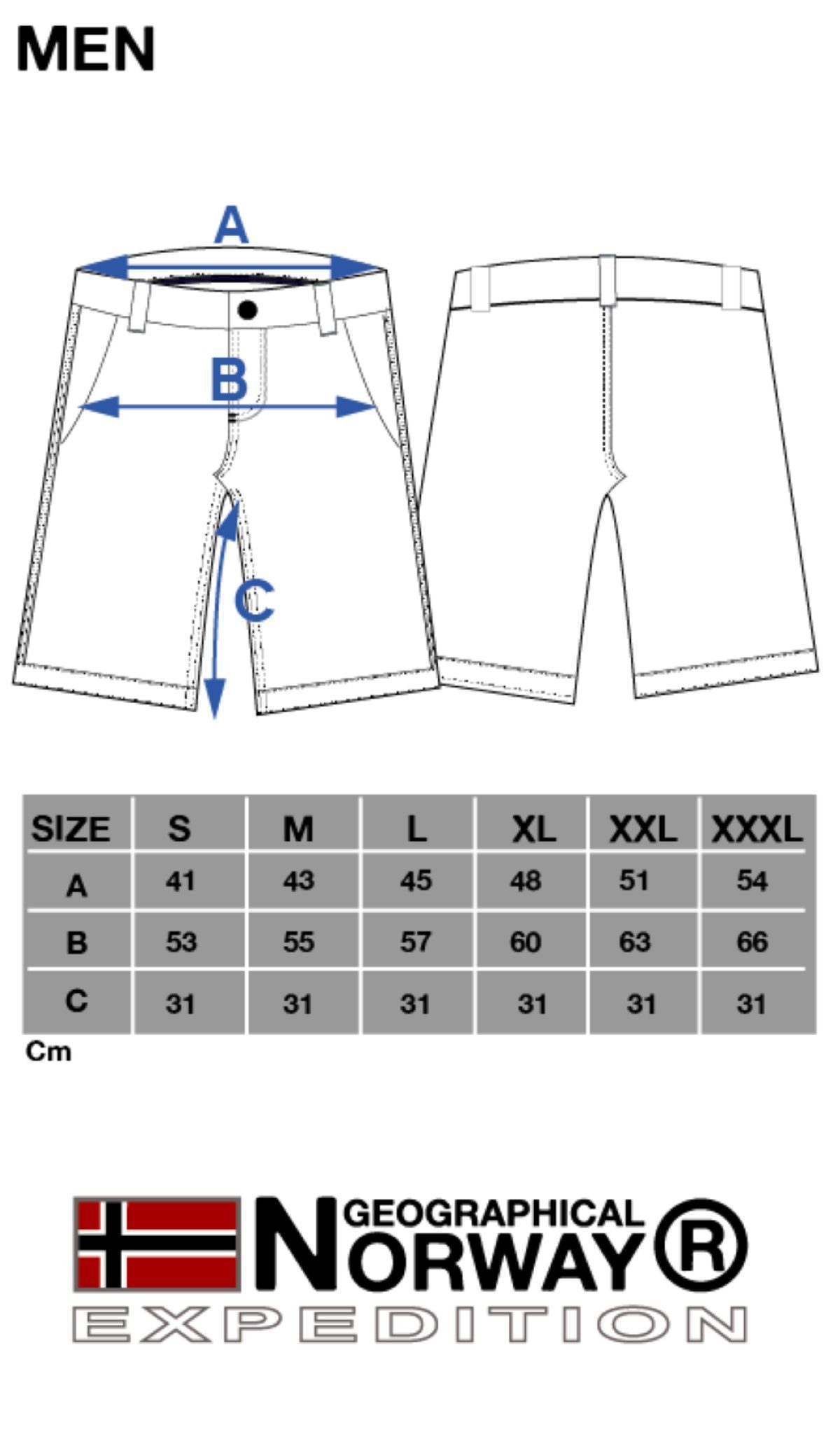 Geographical Norway Cargoshorts kurze Hose aus Baumwolle, Sommer-Bermuda (1-tlg) Herrenshorts mit Gürtel Größe S bis 5XL – Bild 4 von 5