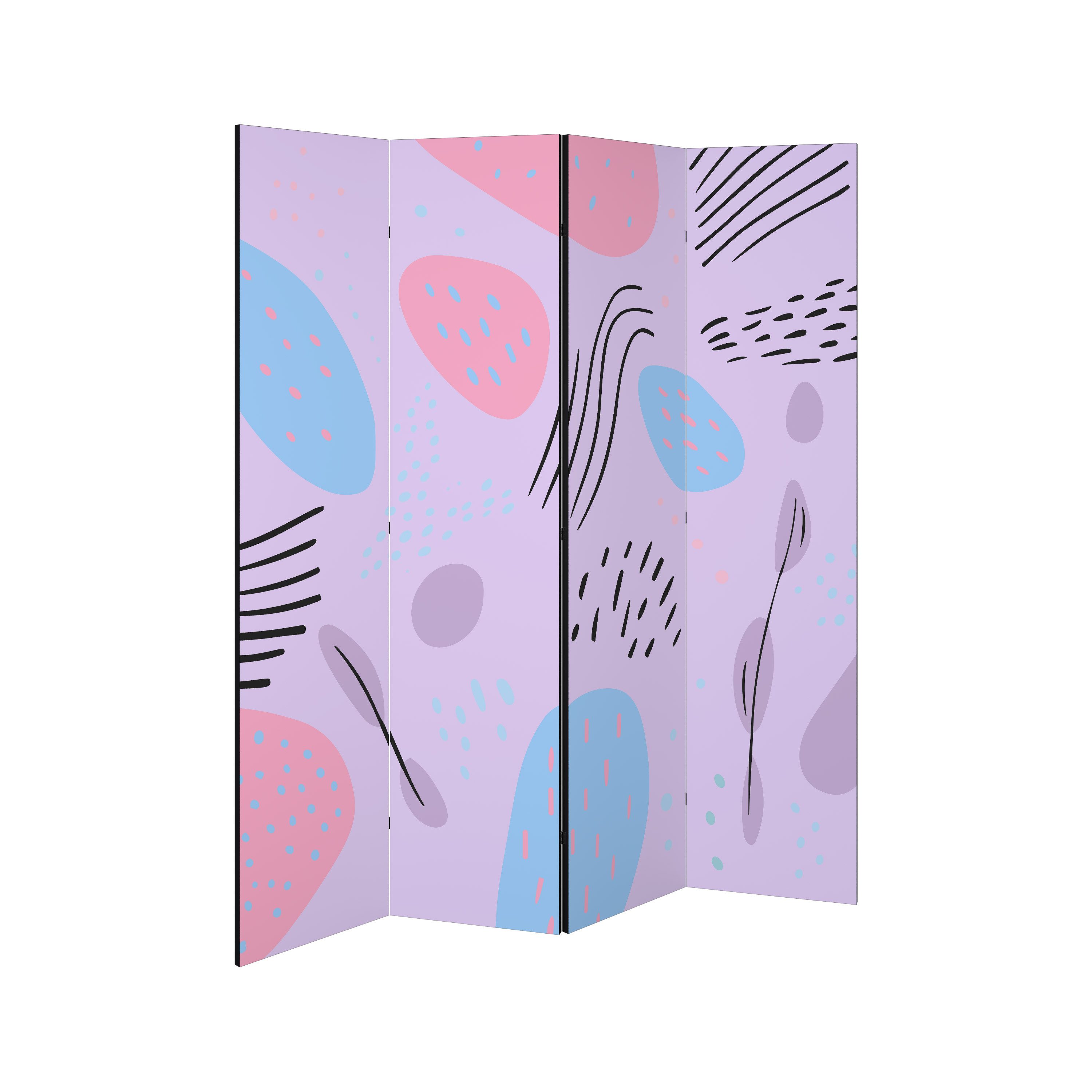 SPACEREBELS Paravent PINKY FRENZY (1 St), Raumteiler mit 4 Paneelen, einseitig bedruckt, 152 x 168 cm