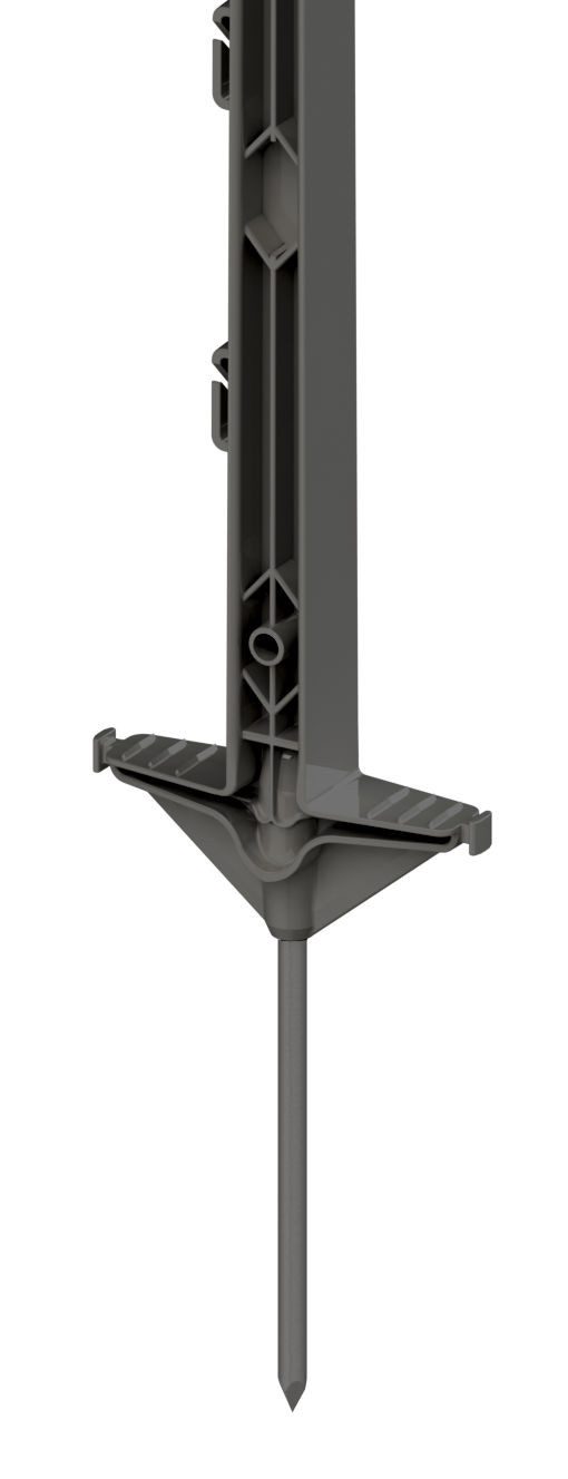 Kerbl Weidenzaun Vollkunststoffpfahl 105 cm anthrazit, Doppeltritt