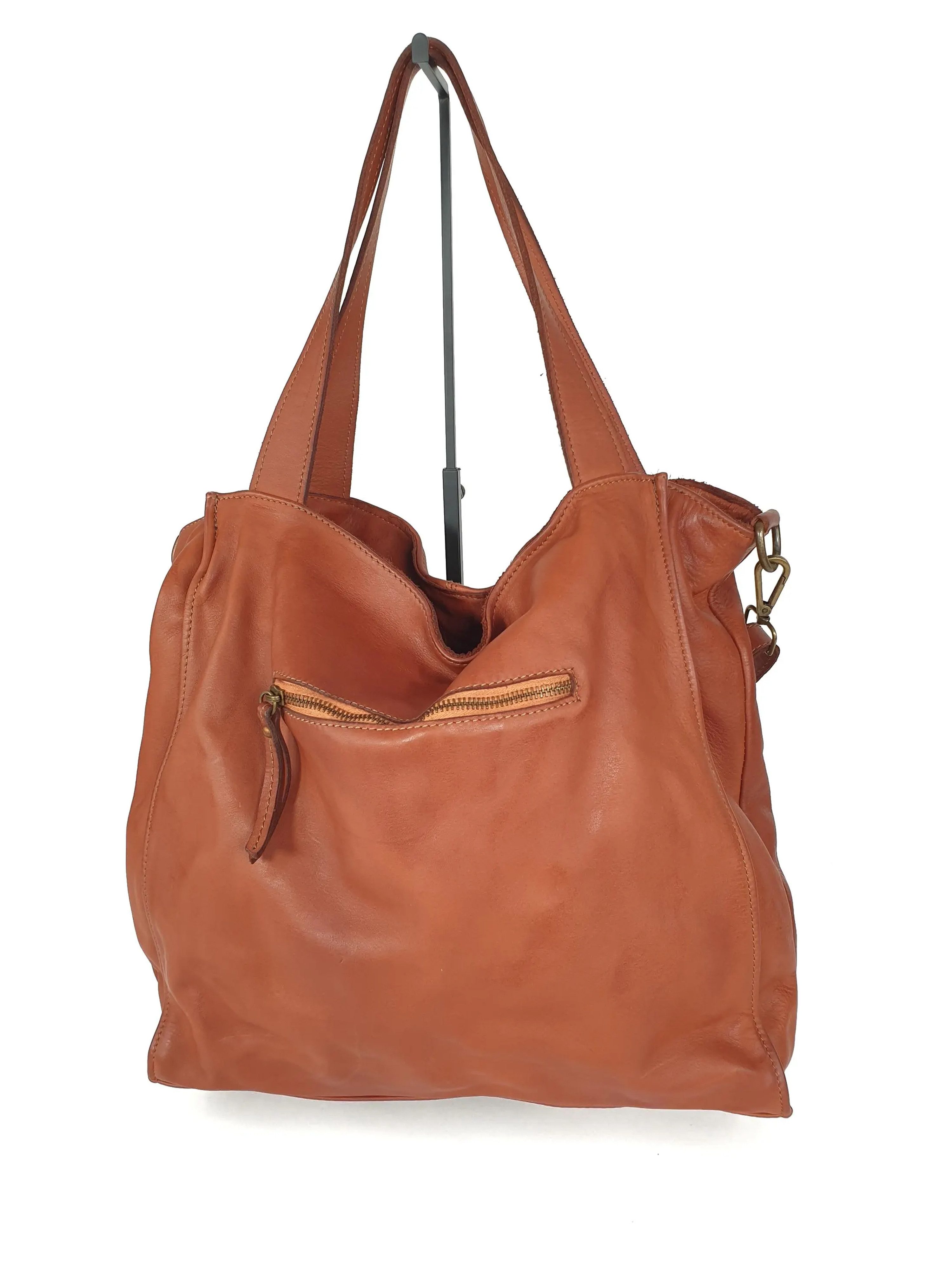 sanumi Tragetasche weicher italienischer Leder-Shopper