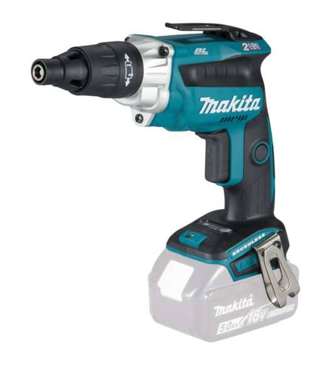 Makita Akku-Schnellbauschrauber DFS251Z, 2500 U/min, (Solo, ohne Akku und Ladegerät), Bürstenloser Motor, LED Arbeitslicht