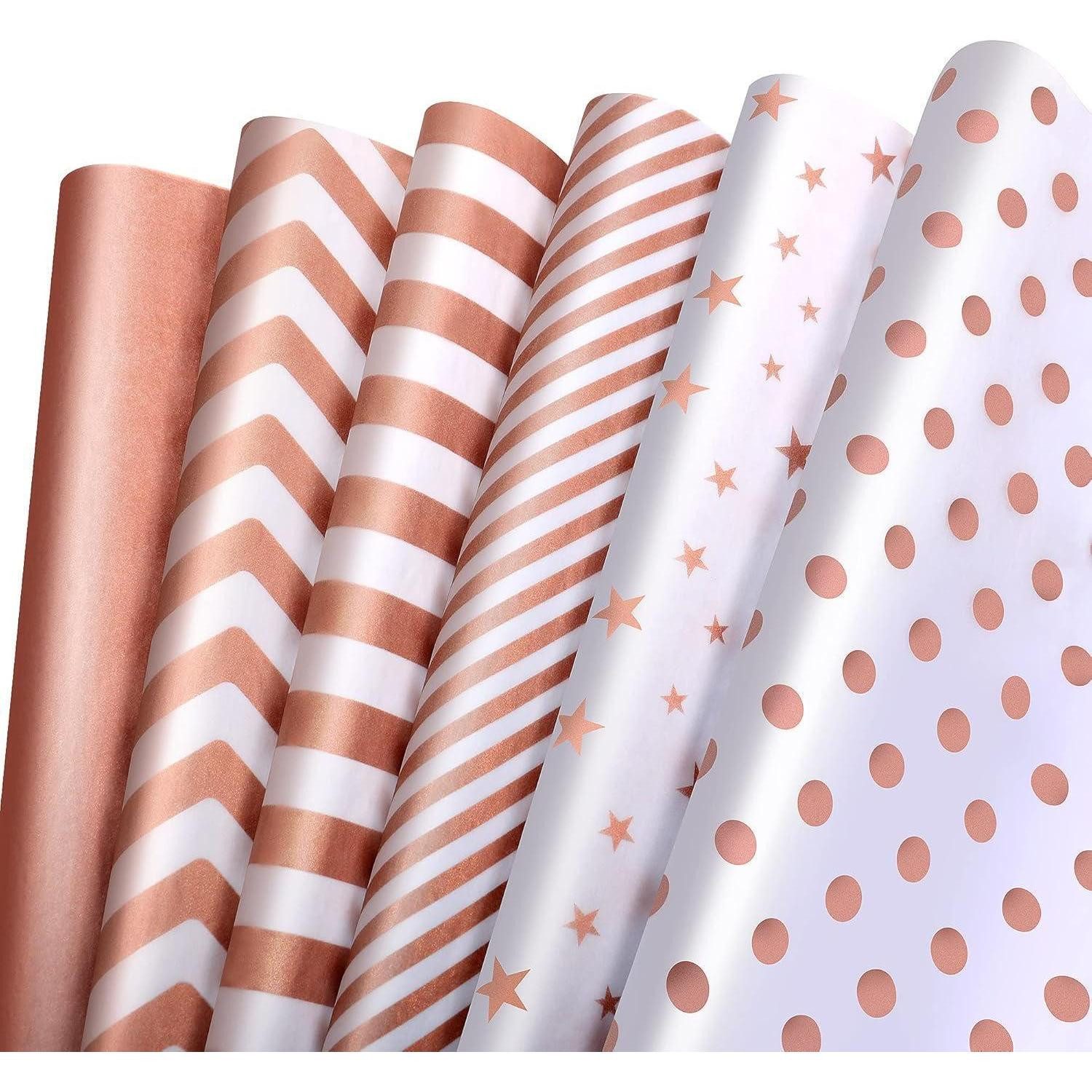 LuxusKollektion Seidenpapier Geschenkpapier Seidenpapier Set 120 Blatt Metallic 50x35cm Rose Gold