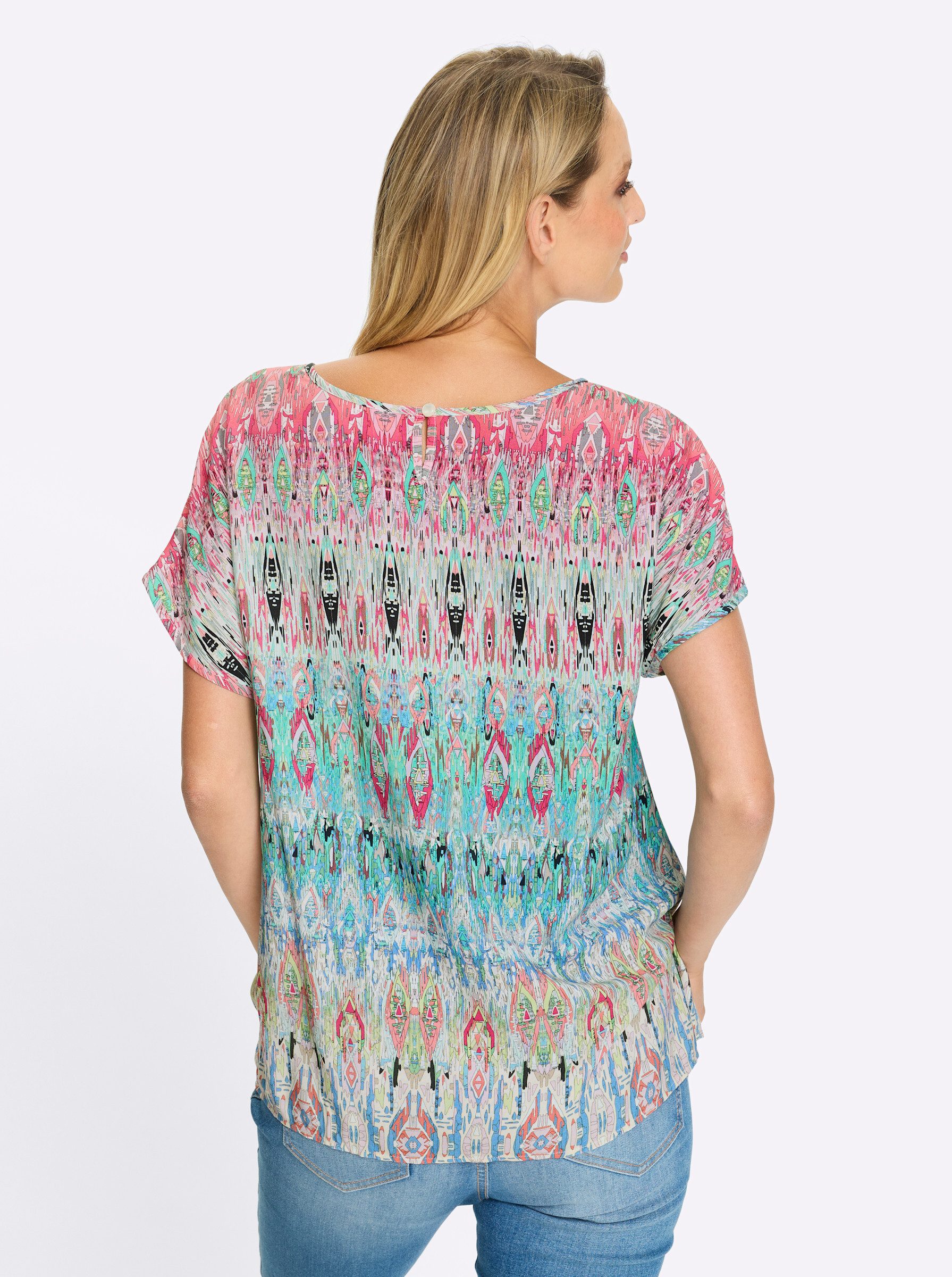 heine Klassische Bluse Druckbluse Kurzarm
