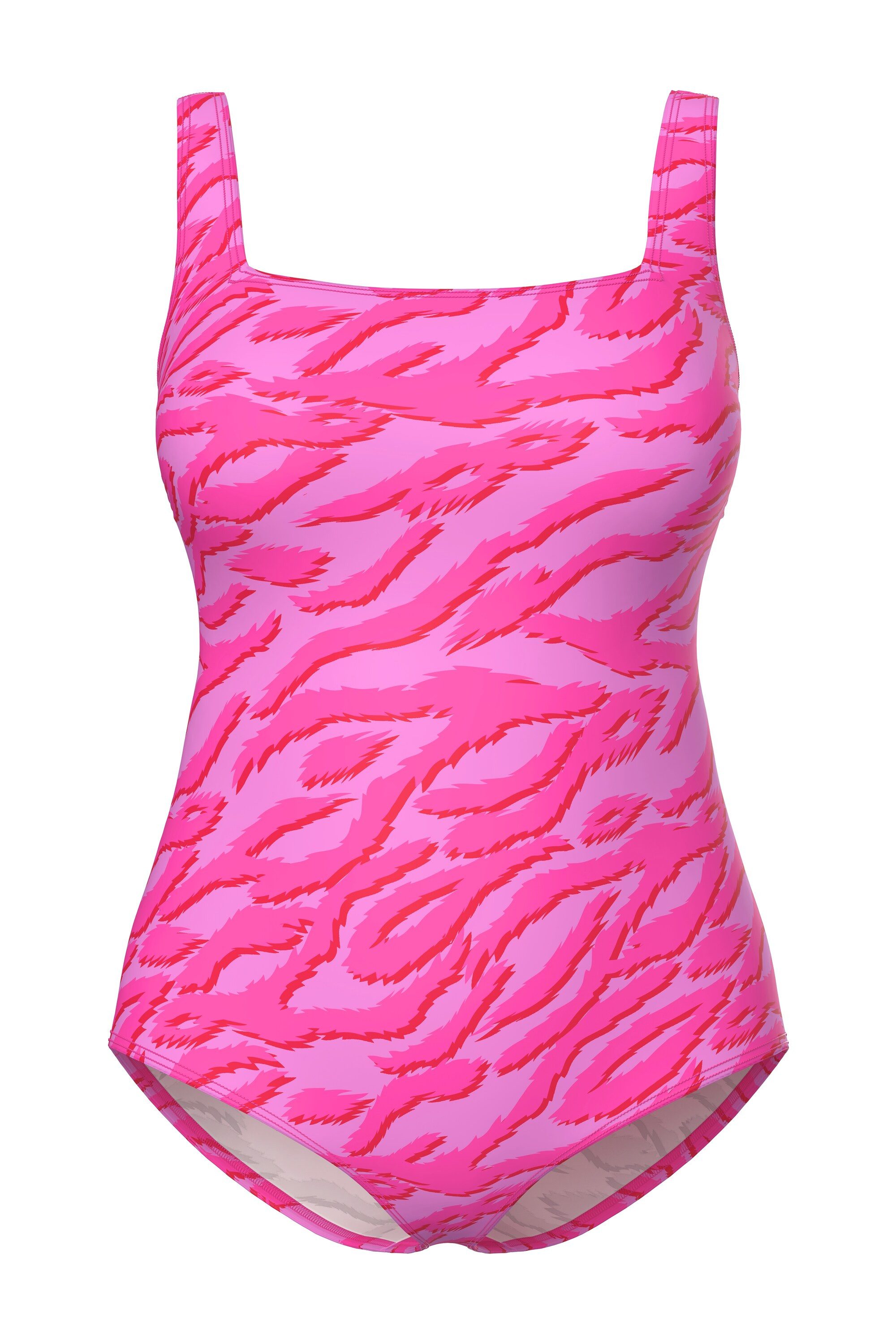 Ulla Popken Badeanzug Badeanzug Neon-Tigermuster Softcups günstig online kaufen