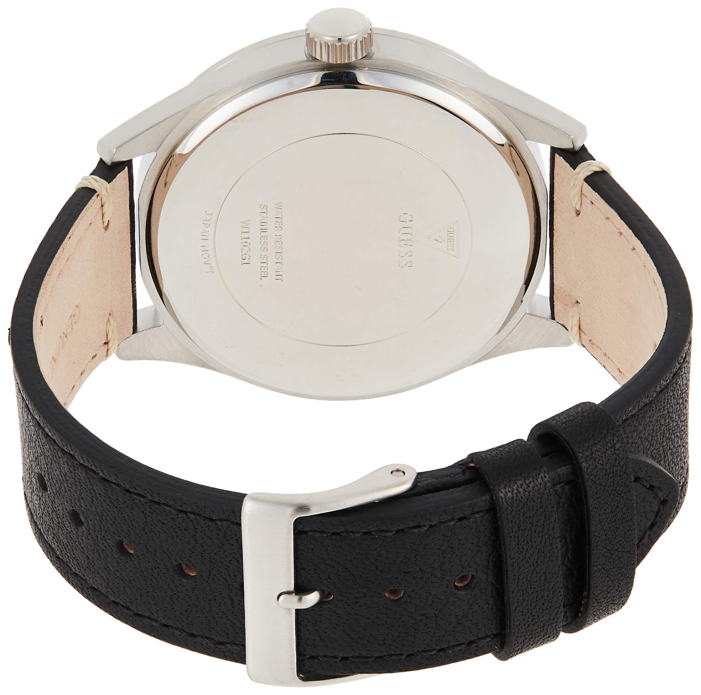 Guess Quarzuhr Guess Herren Uhr W1102G1 Guess Homme Uhr Analogique Quarz mit Cuir Armband W1102G1