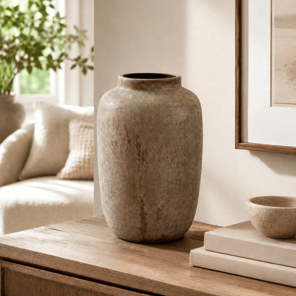 CreaFlor Home Bodenvase Avion, Farbe: Braun, Höhe: 30cm