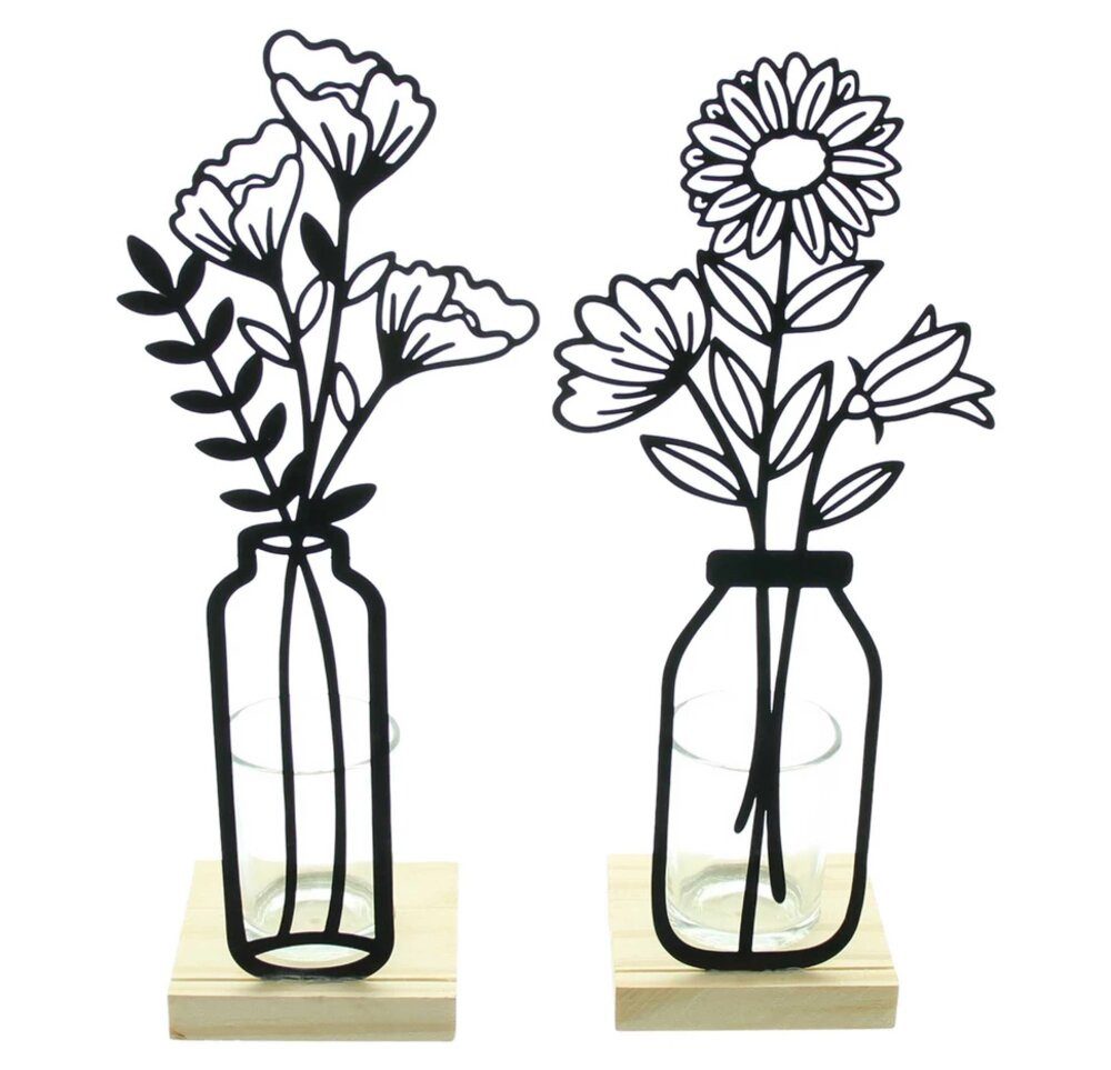 Home-trends24.de Teelichthalter Blumen Vase Metall Teelichthalter günstig online kaufen
